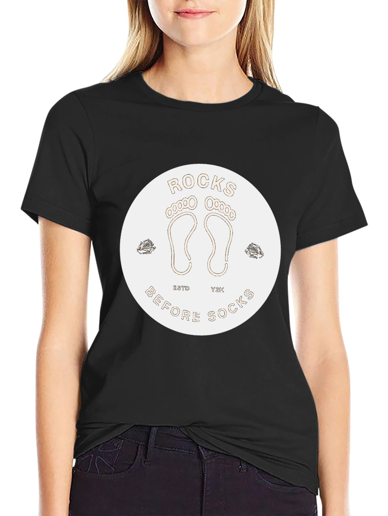 Black Rocks Before Socks Black T-Shirt view 2