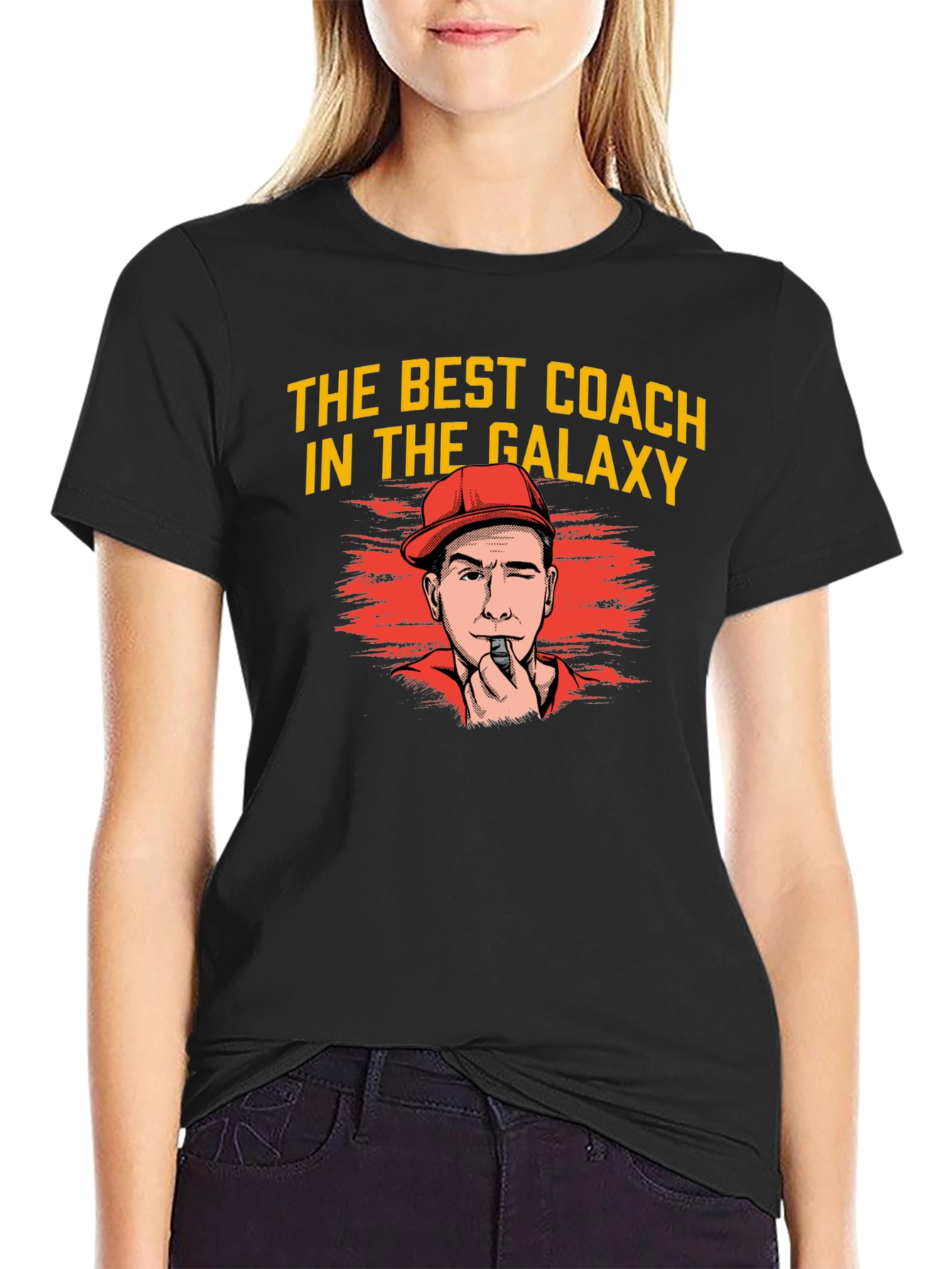 Black Best Coach in the Galaxy Graphic Tee view 2