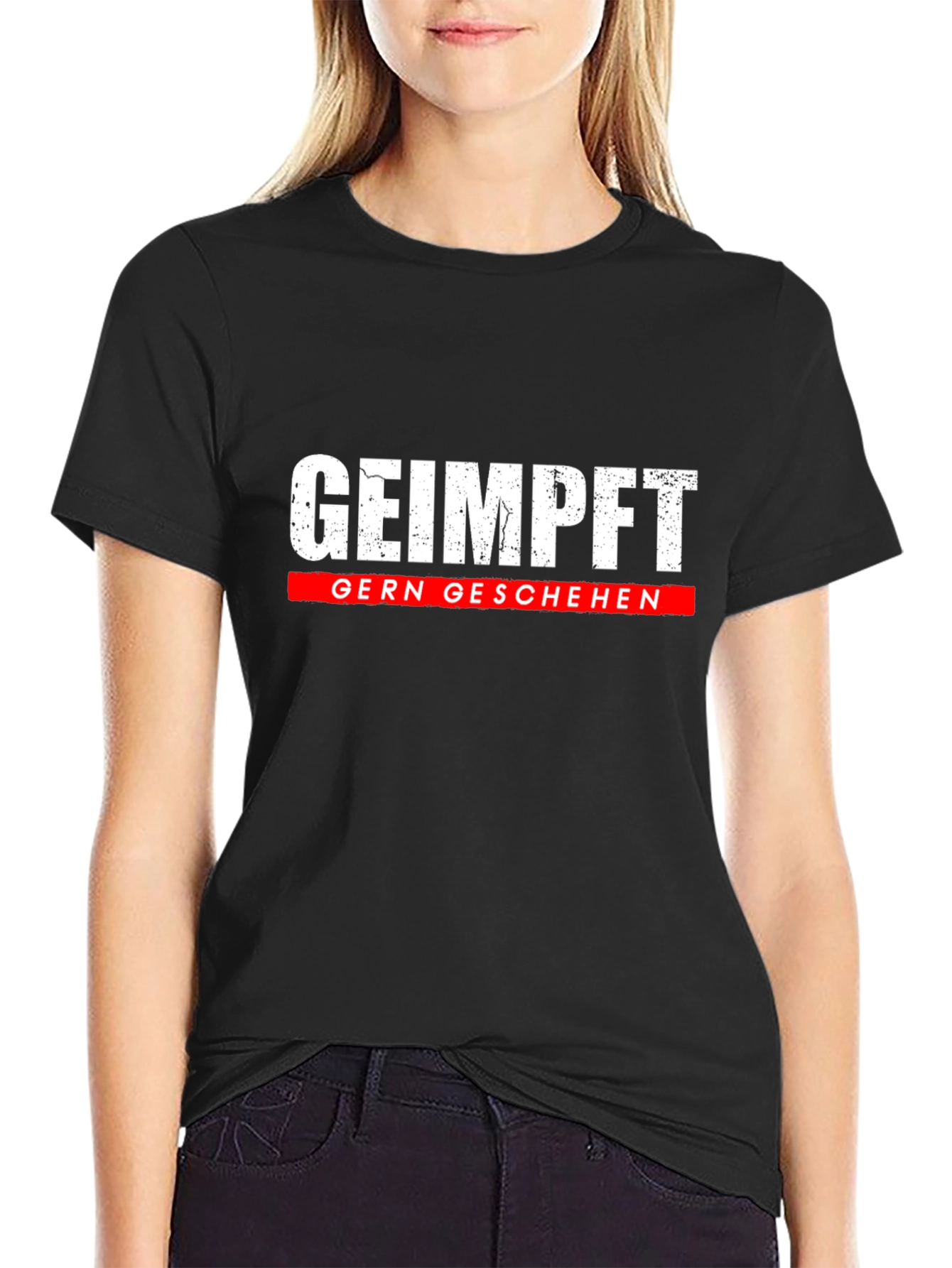 Black Geimpft Gern Geschehen Black T-Shirt view 2