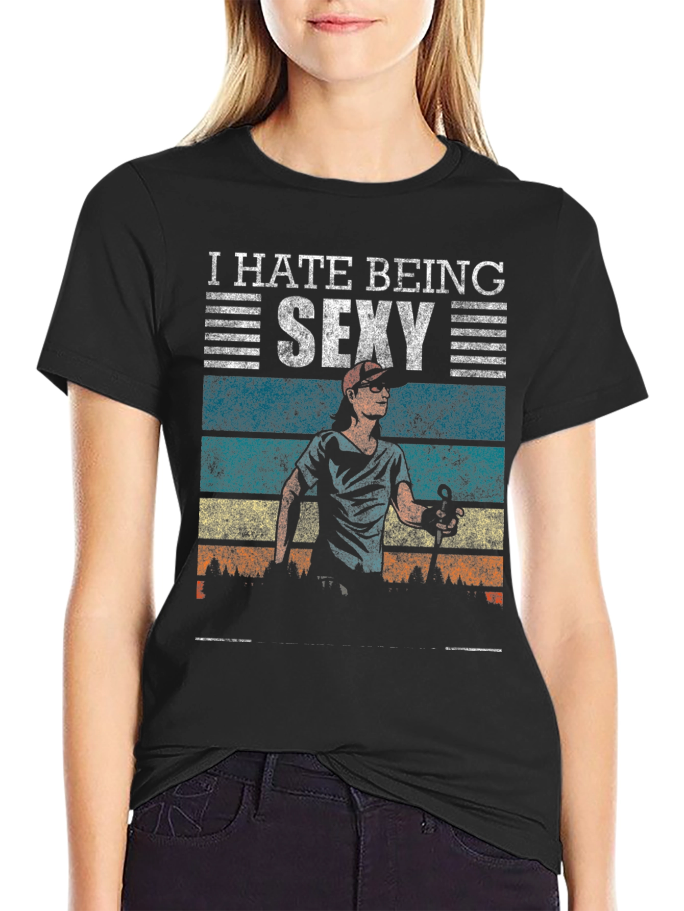 Black I Hate Being Sexy T-Shirt view 2
