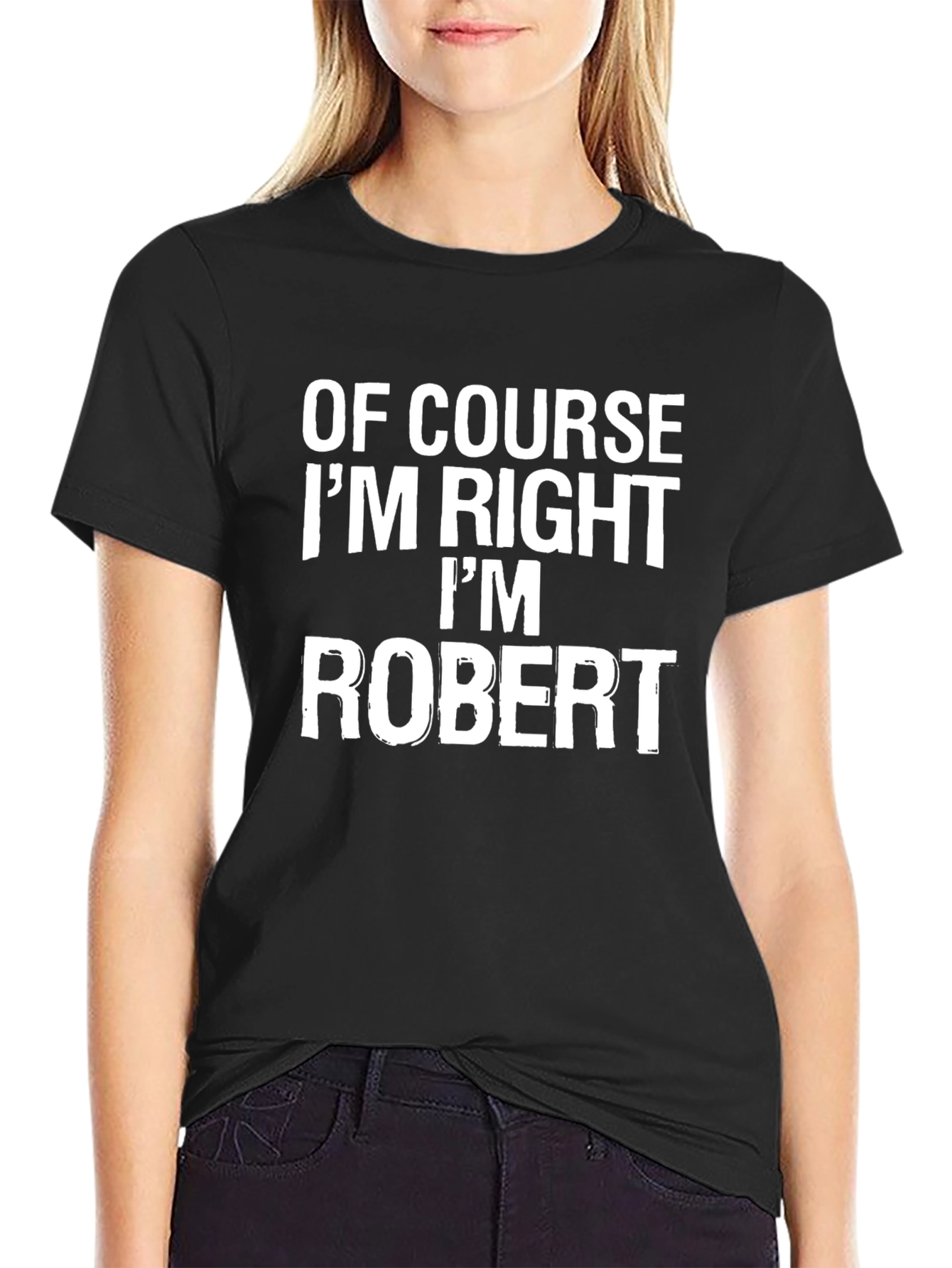 Black Funny "I'm Robert" Graphic Tee view 2