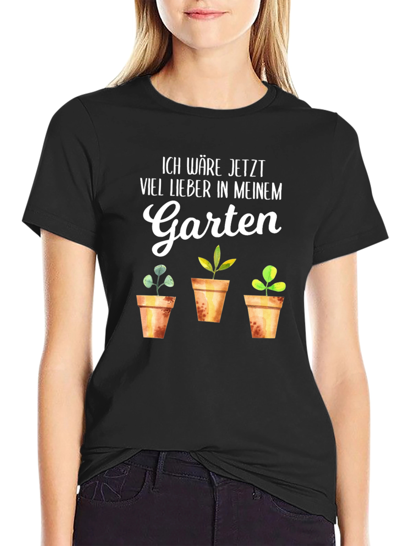 Black Ich Wäre Jetzt Viel Lieber in Meinem Garten T-Shirt view 2