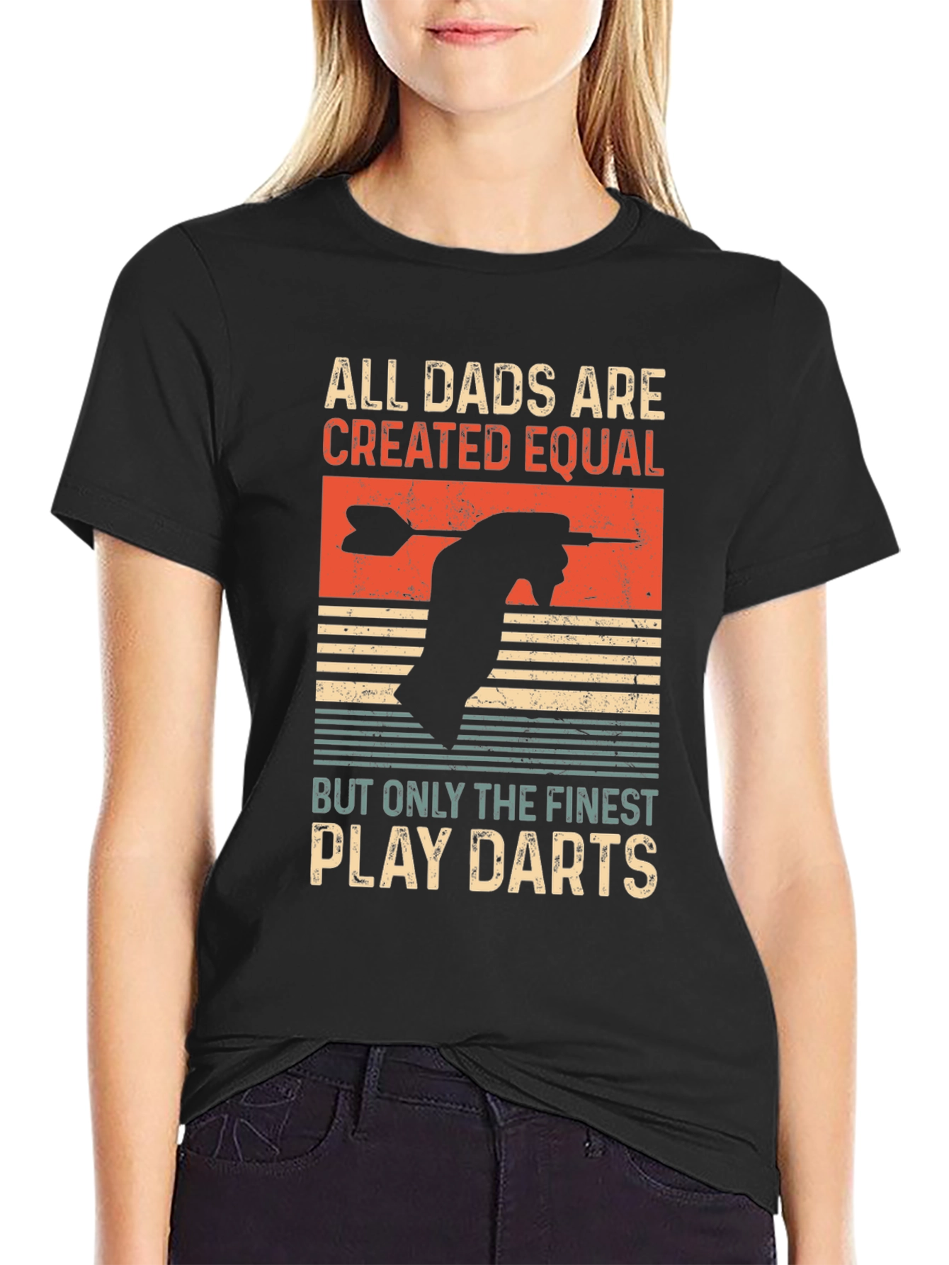 Black All Dads Are Created Equal Darts T-Shirt view 2