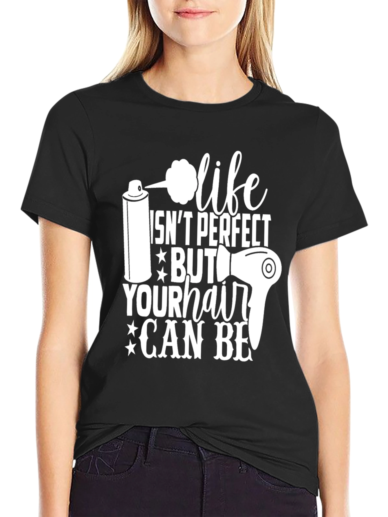 Black Life Isn't Perfect Hair Stylist Graphic T-Shirt view 2