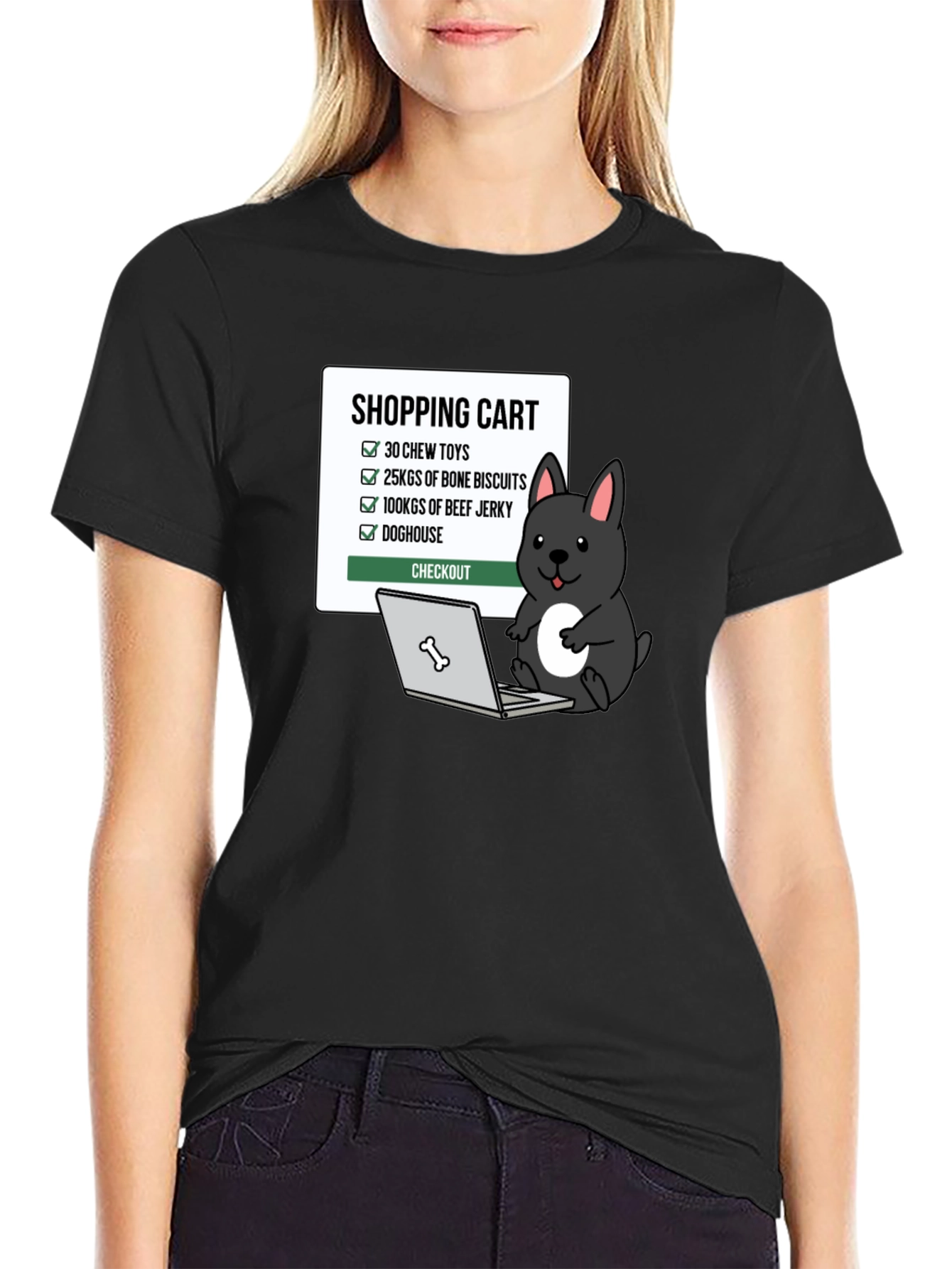 Funny Dog Shopping Cart T-Shirt - 2