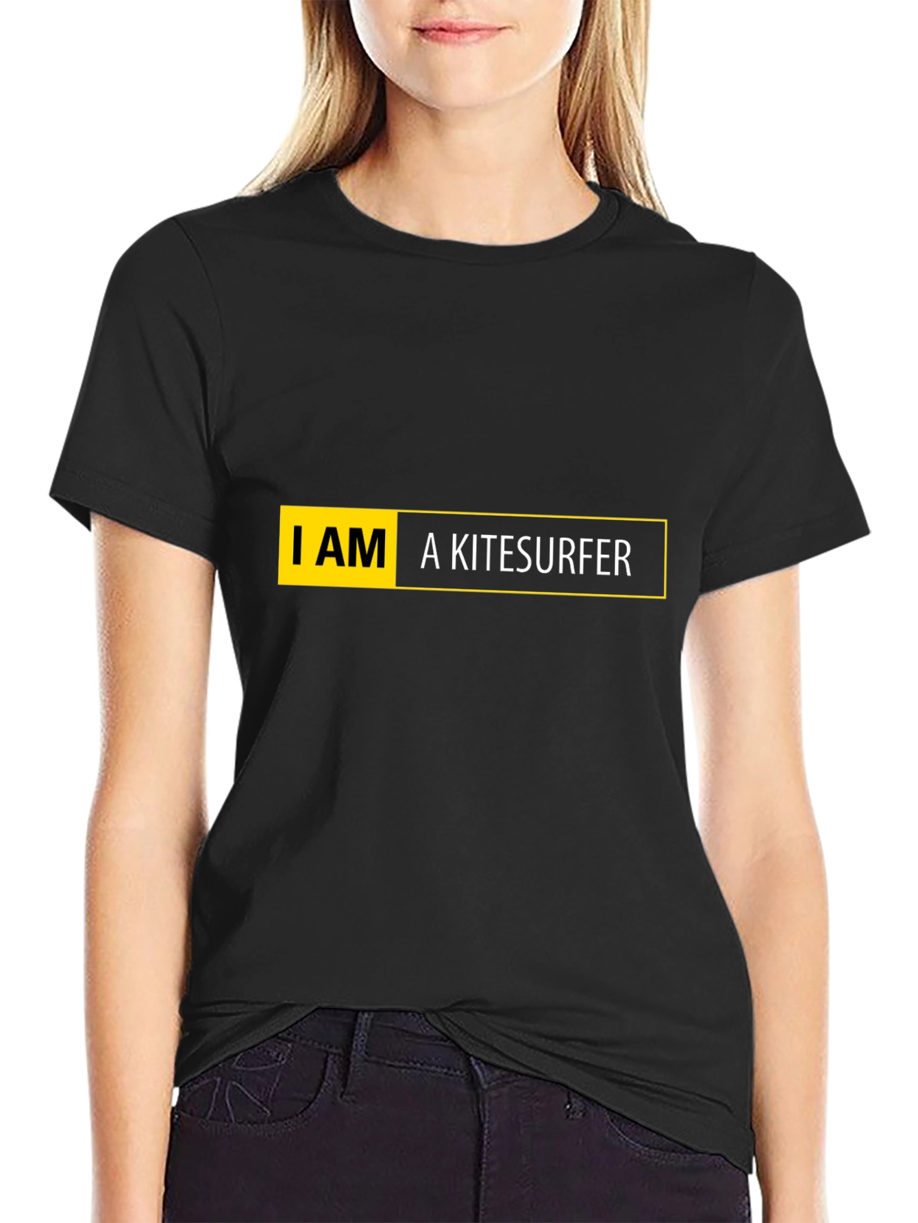 Black I AM a Kitesurfer Black T-Shirt view 2