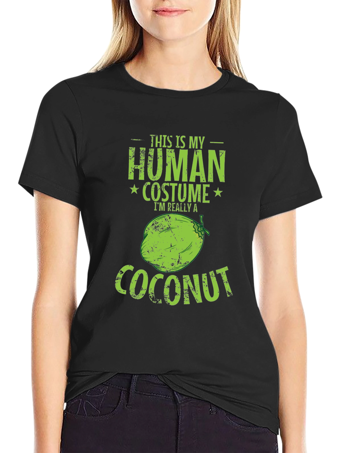 Black Human Costume Coconut Graphic Tee view 2