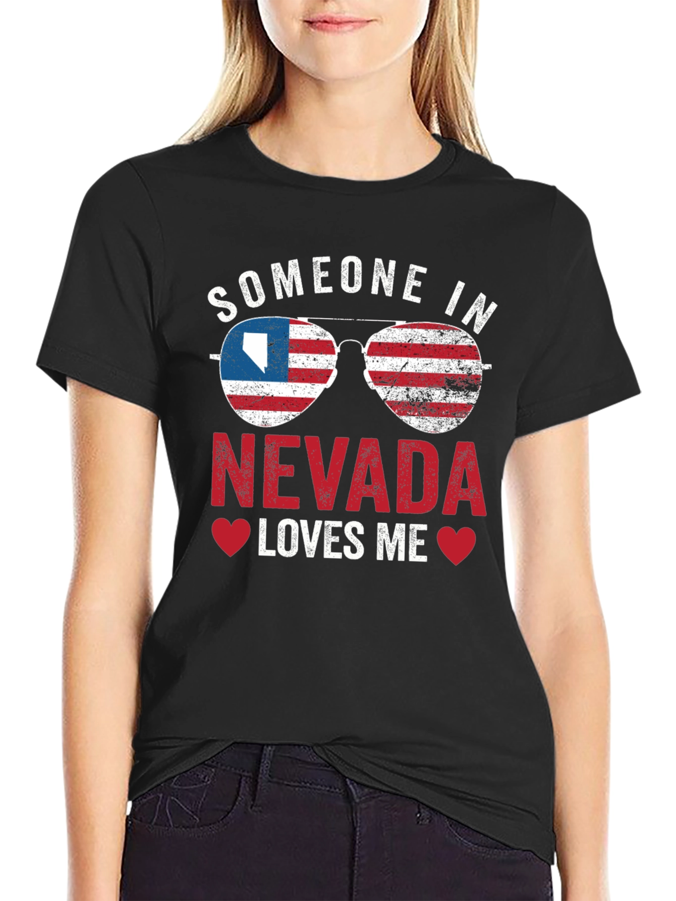Black Nevada Loves Me Graphic T-Shirt view 2