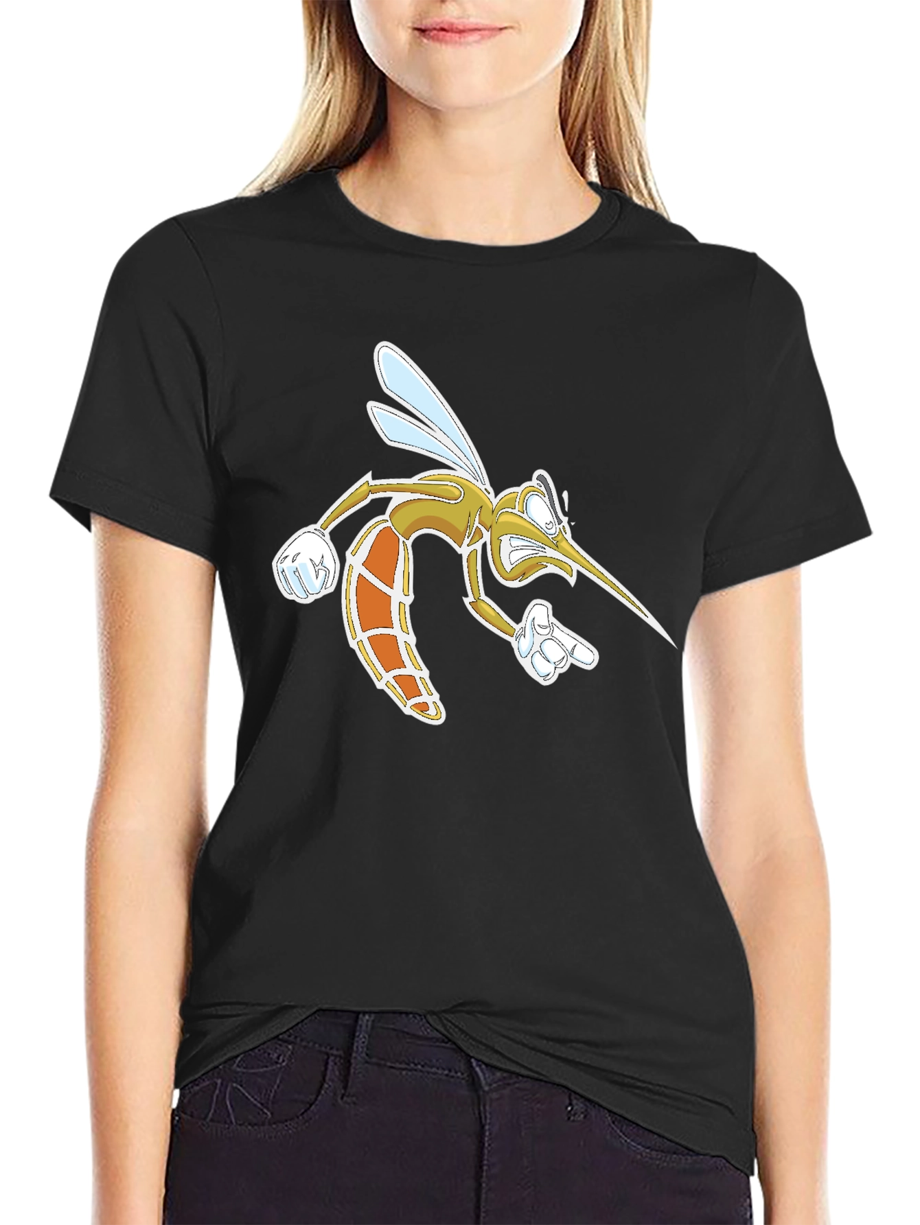 Black Mosquito Graphic Tee - Funny Insect T-Shirt view 2