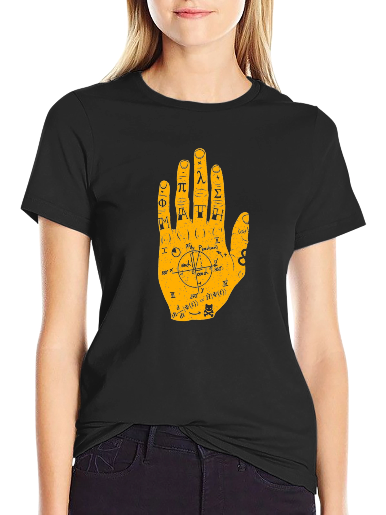 Black Math Hand Graphic Tee - Black view 2