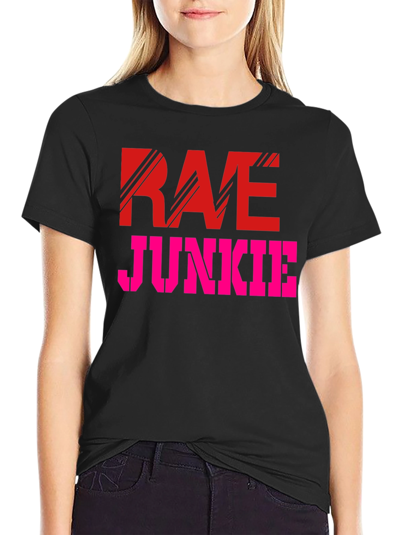 Black Rae Junkie Graphic T-Shirt - Black view 2