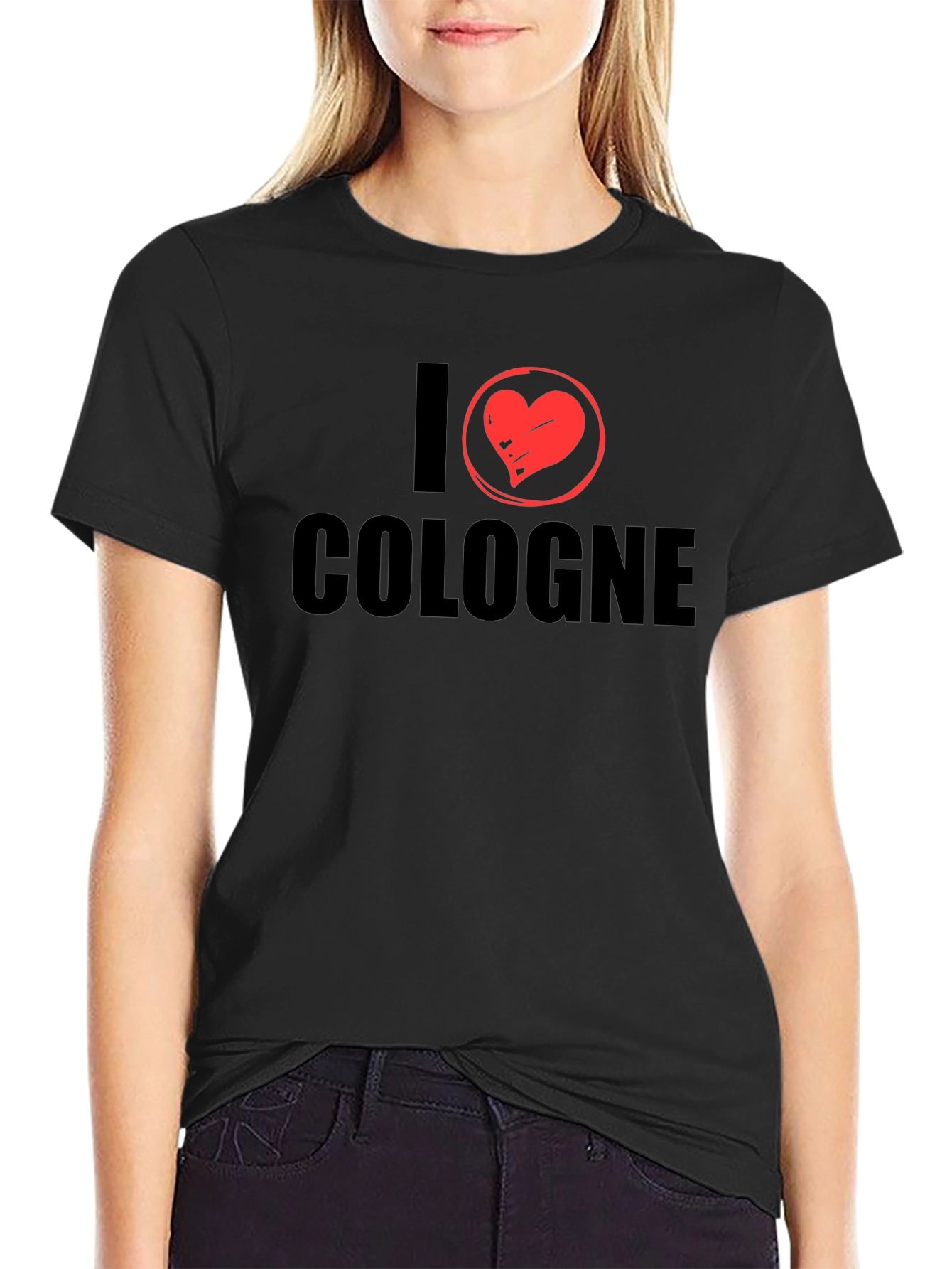 Black I Heart Cologne Black Graphic T-Shirt view 2