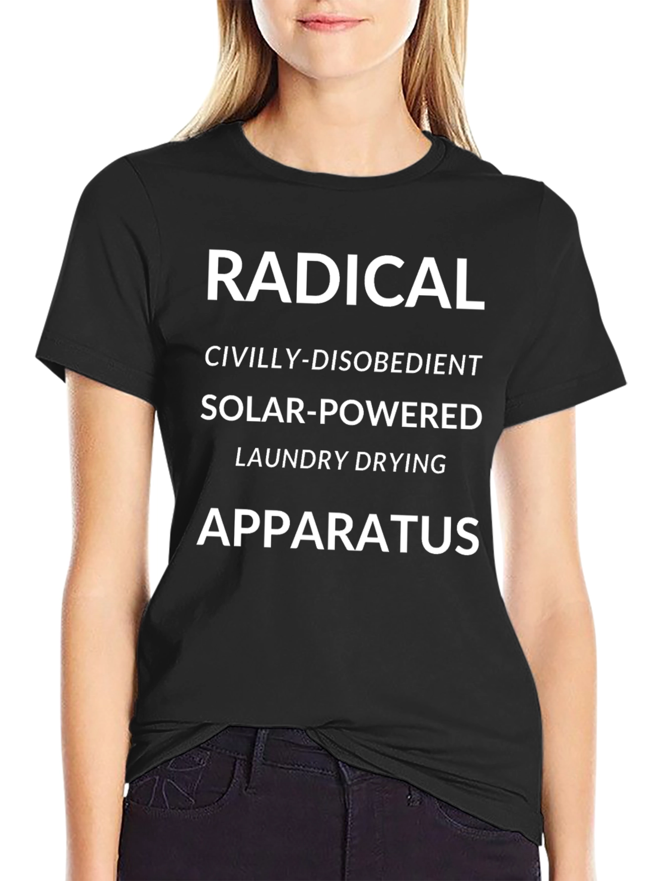 Black Radical Laundry Drying Apparatus T-Shirt view 2
