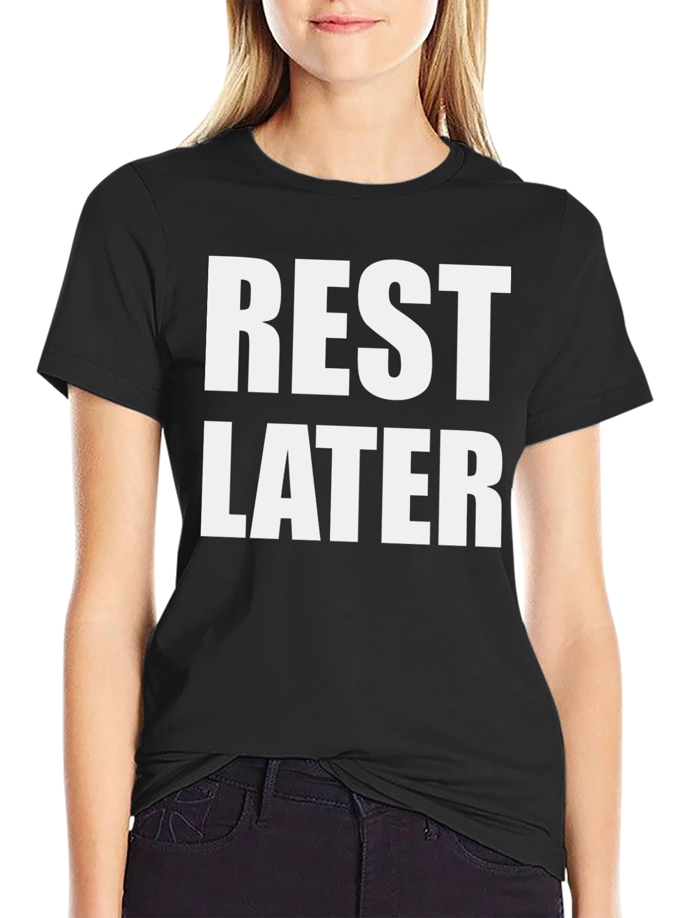 Black Rest Later Black Graphic Tee view 2