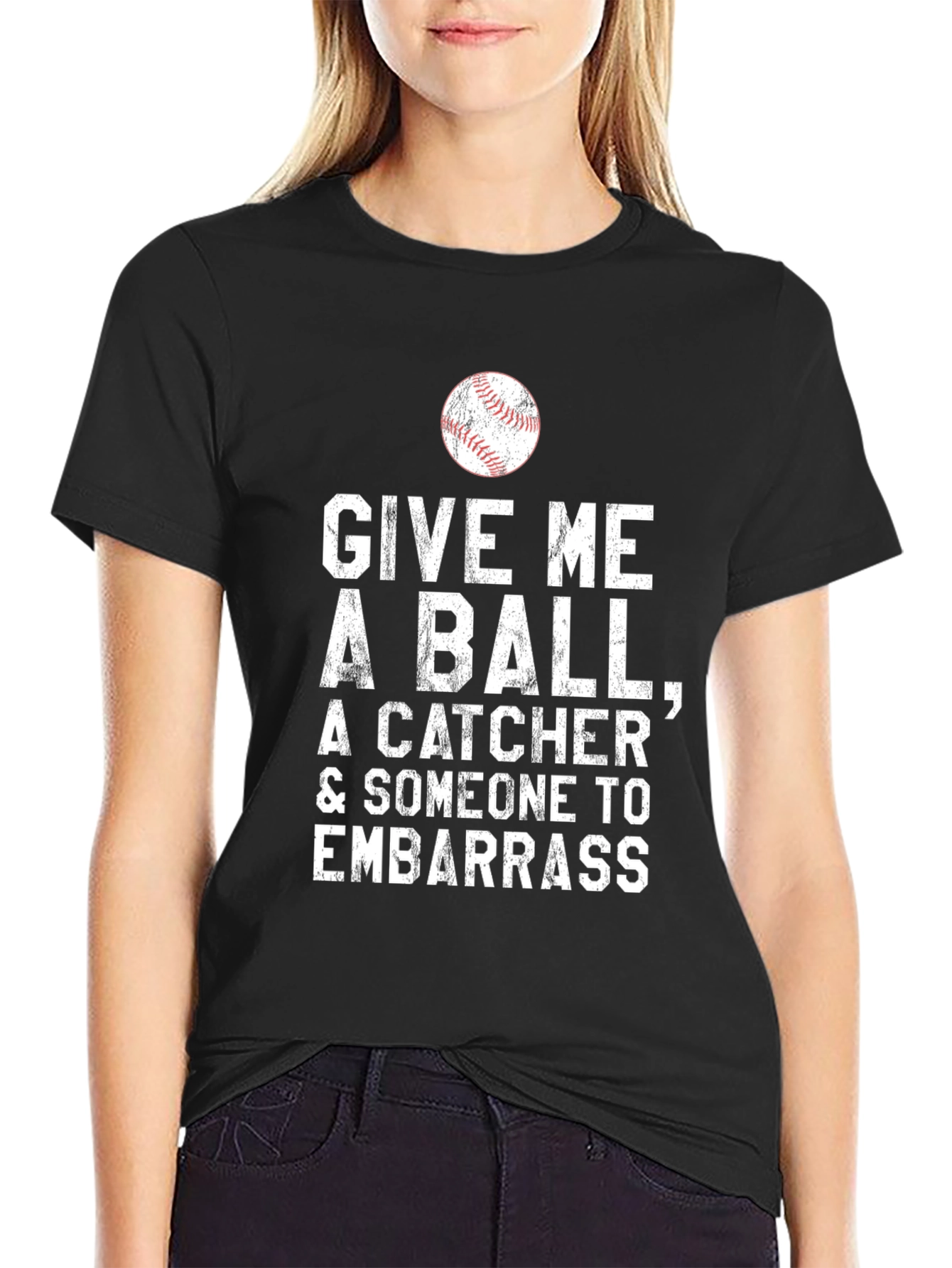 Black Give Me a Ball Graphic Tee view 2