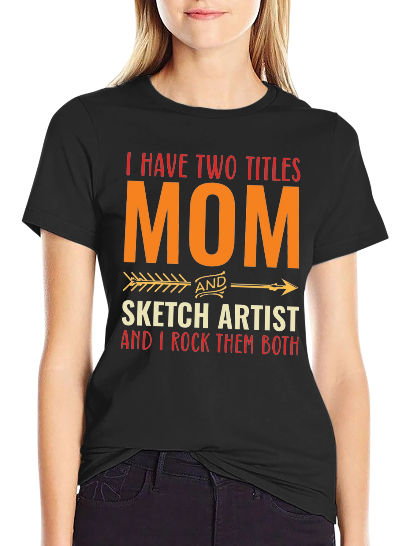 Black Mom and Sketch Artist Graphic T-Shirt view 2