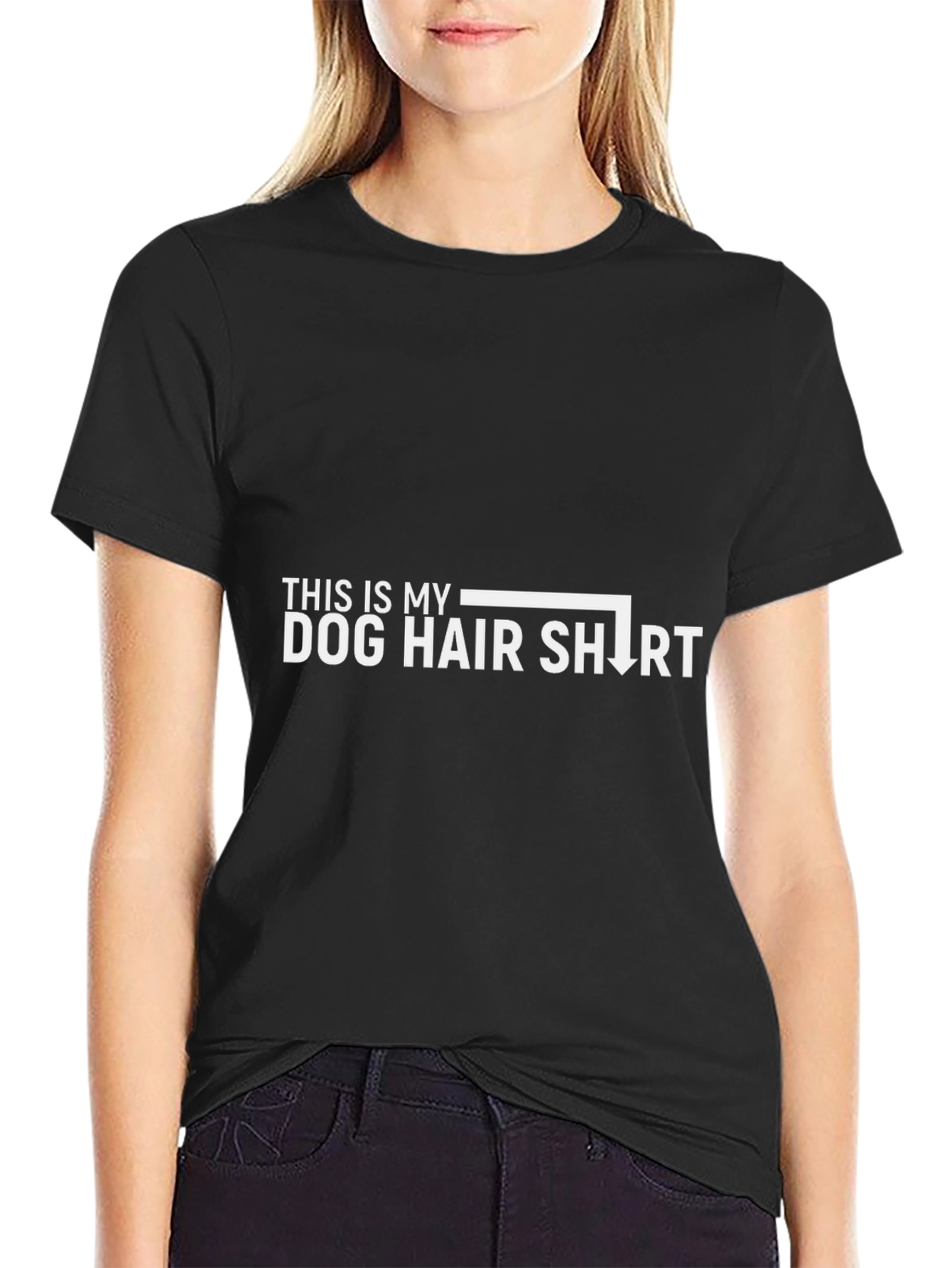 Black Dog Hair Shirt - Novelty Pet Lover Tee view 2