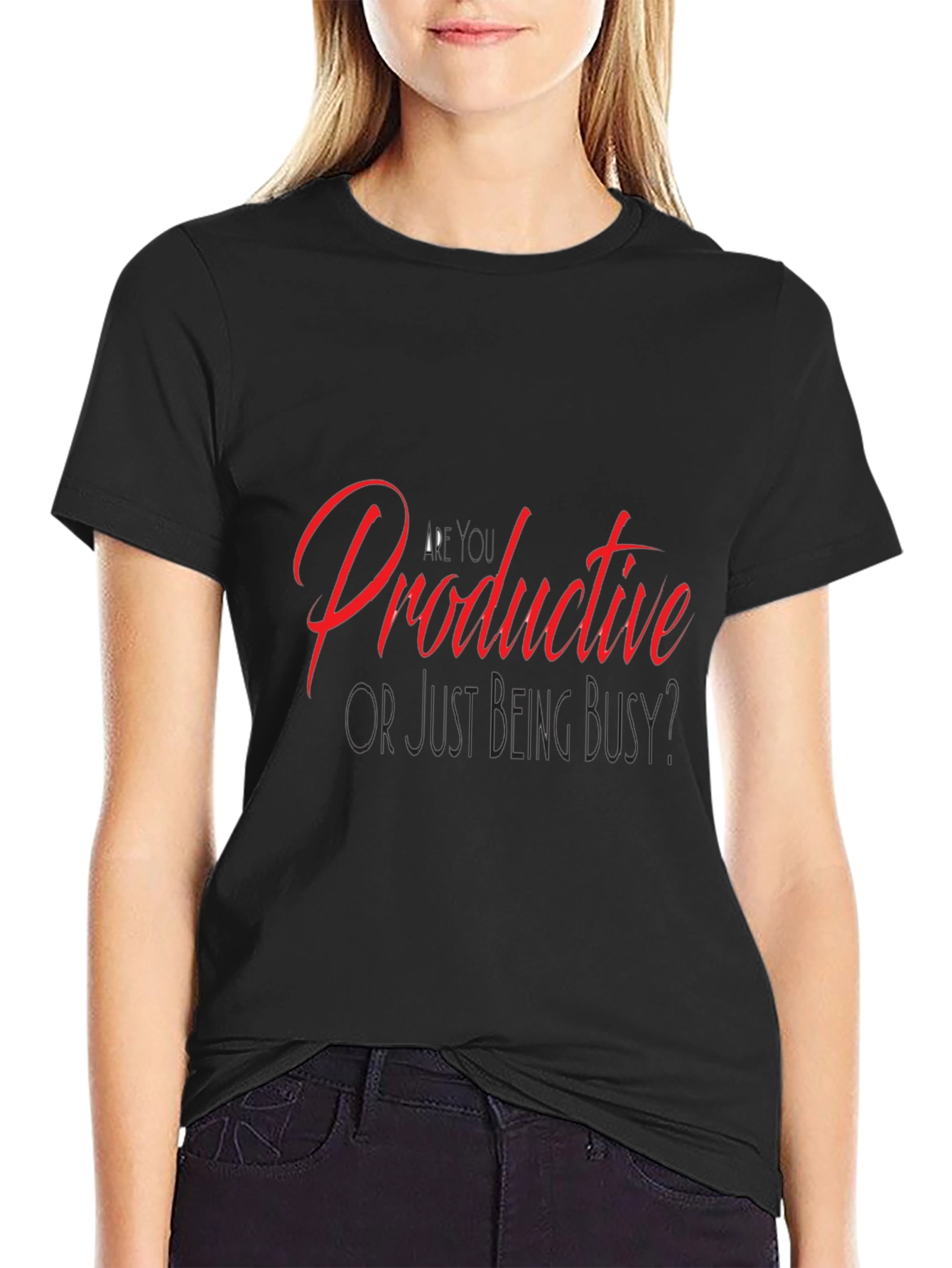 Black Productive or Busy T-Shirt - Stylish and Thought-Provoking view 2
