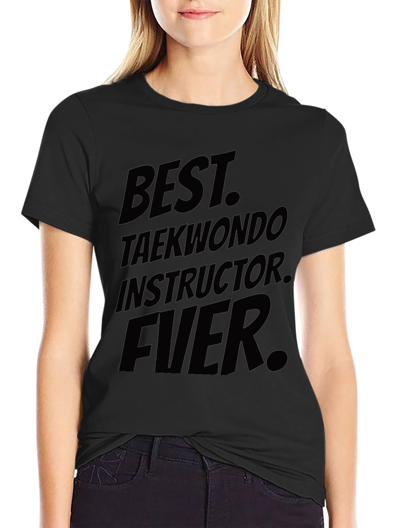 Black Best Taekwondo Instructor Ever - Black T-Shirt view 2