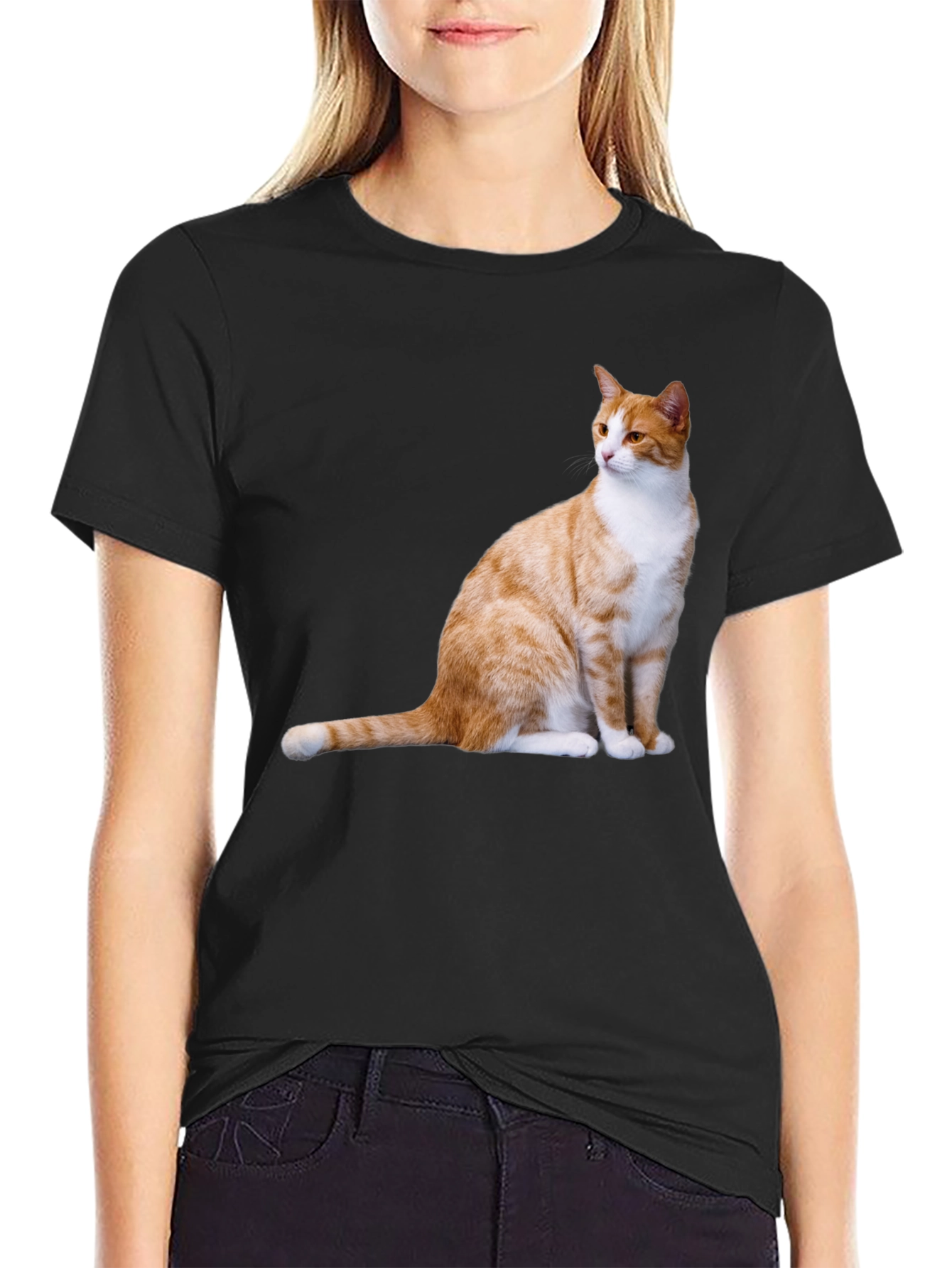 Black Cat Print T-Shirt view 2