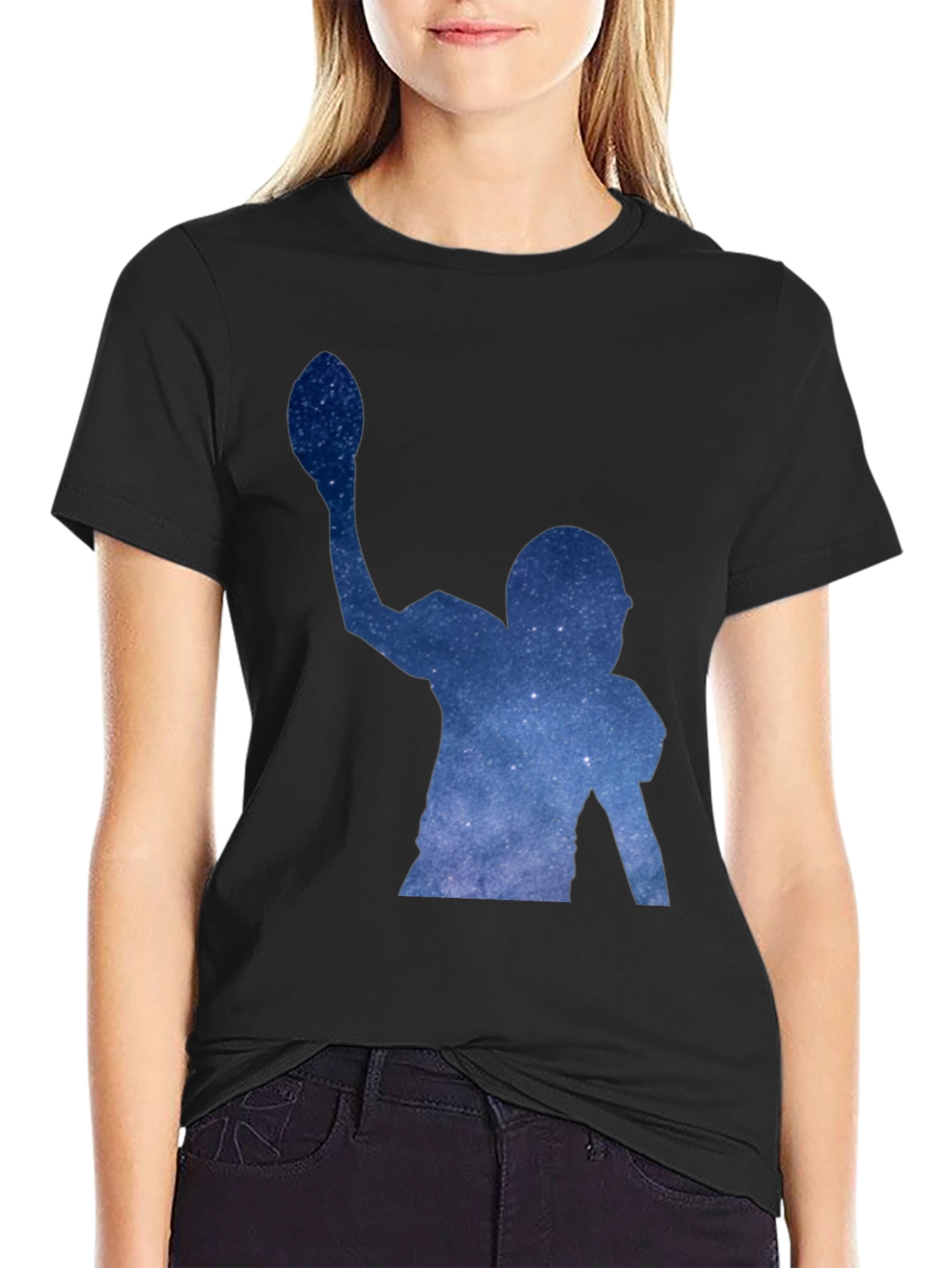Black Football Starry Night T-Shirt view 2