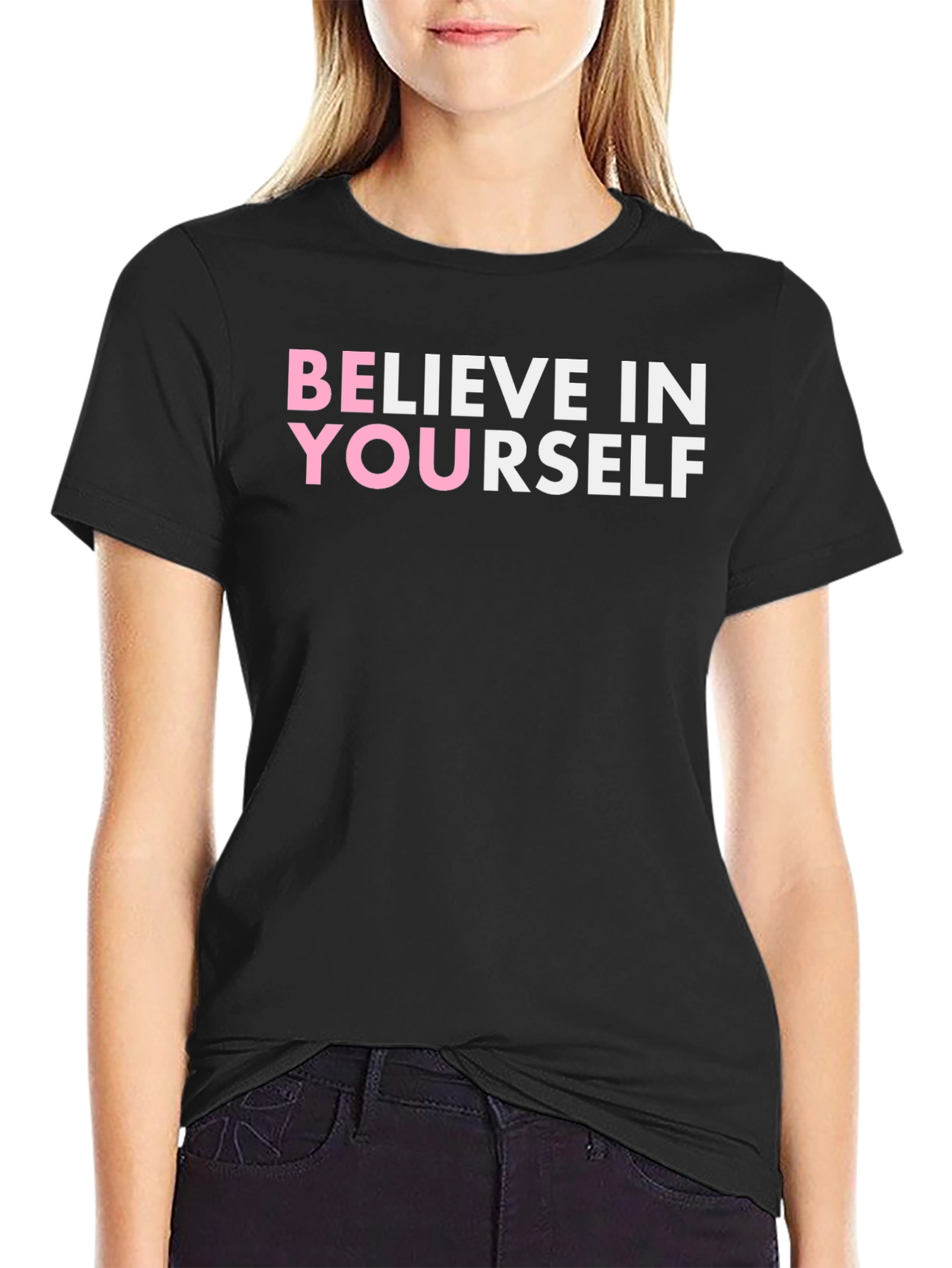 Black Believe In Yourself Black T-Shirt view 2