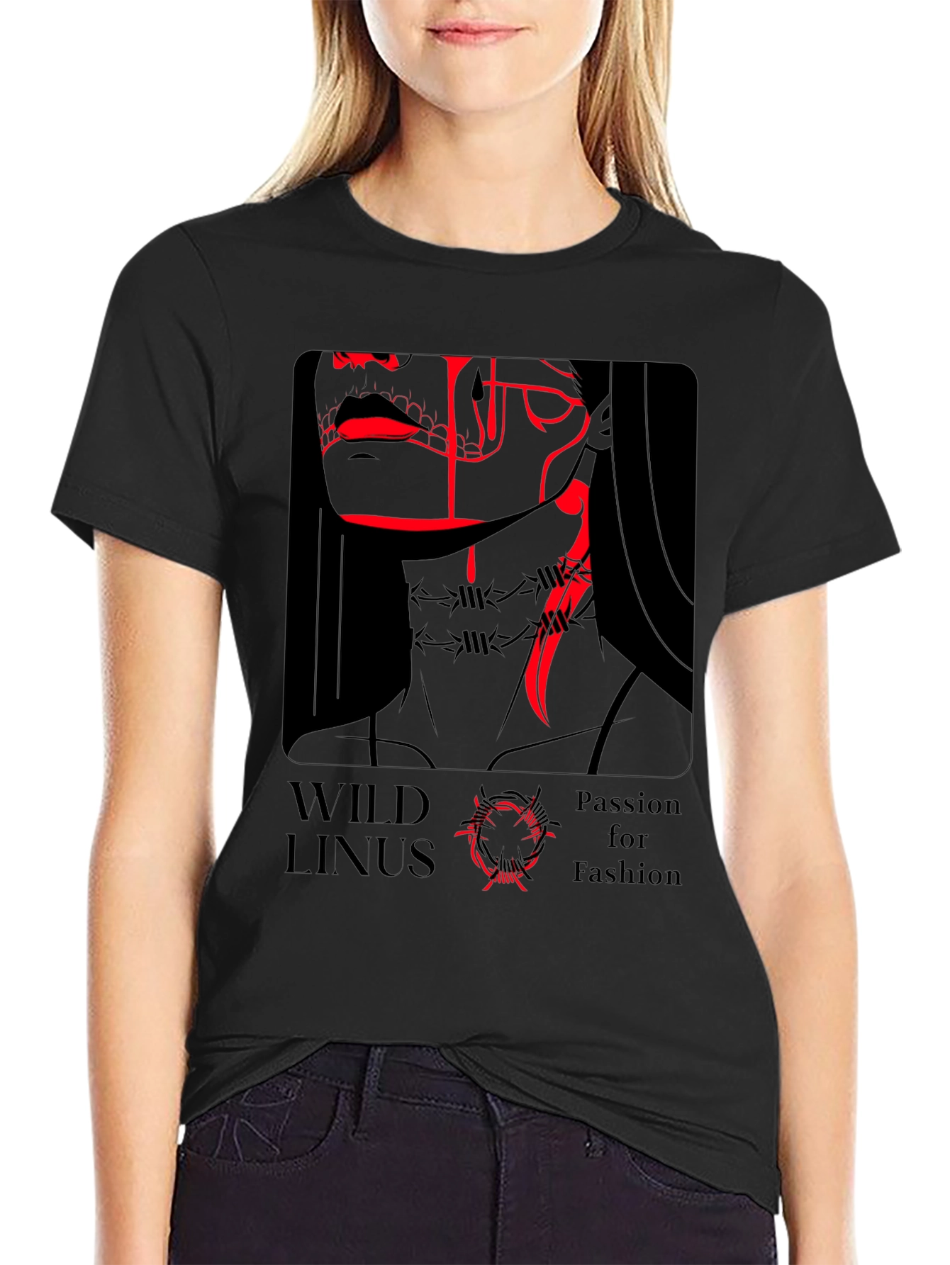 Black Wild Linus Passion for Fashion Black T-Shirt view 2