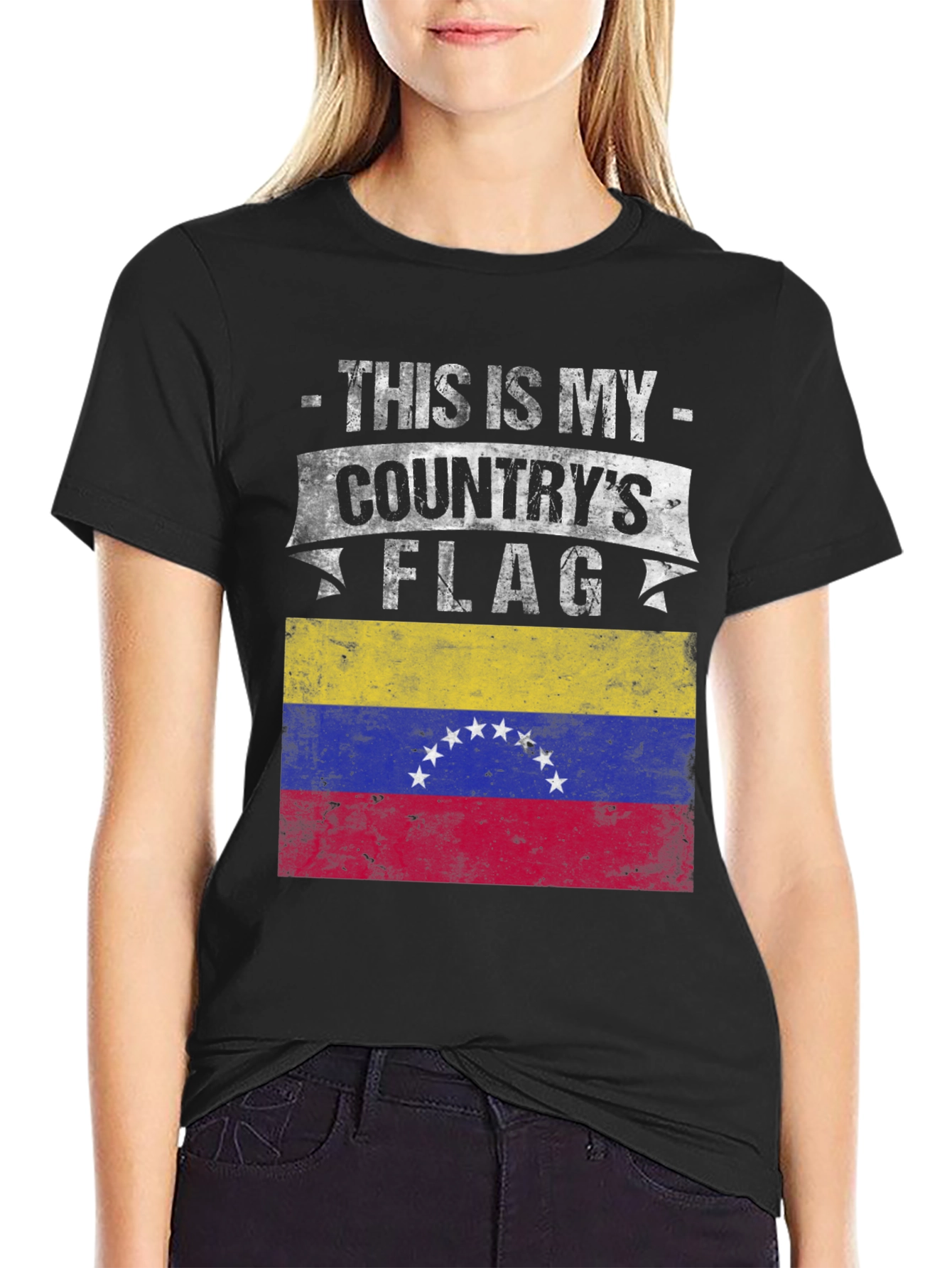 Black Venezuela Flag T-Shirt - Country Pride Tee view 2