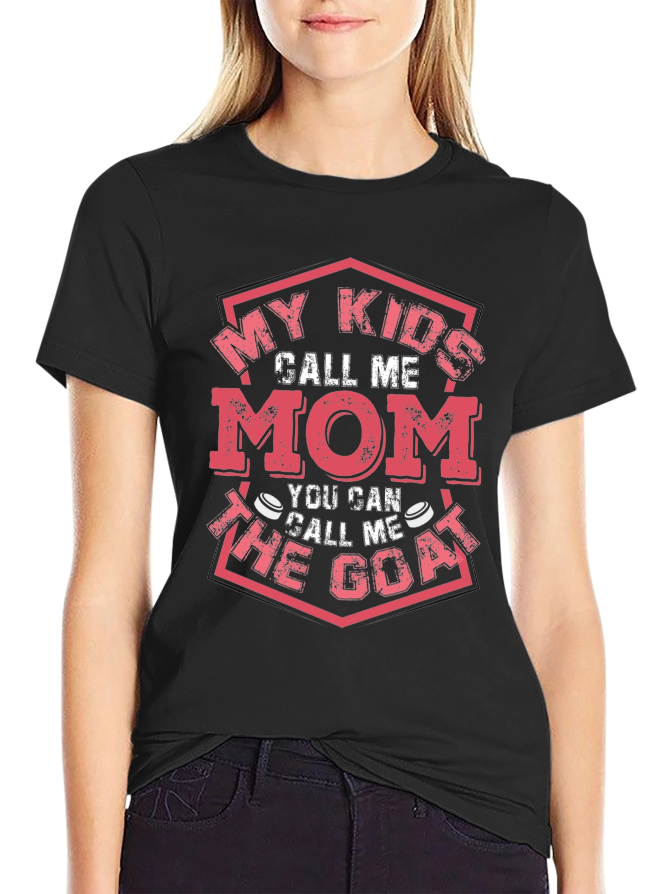 Black My Kids Call Me Mom Funny Graphic T-Shirt view 2