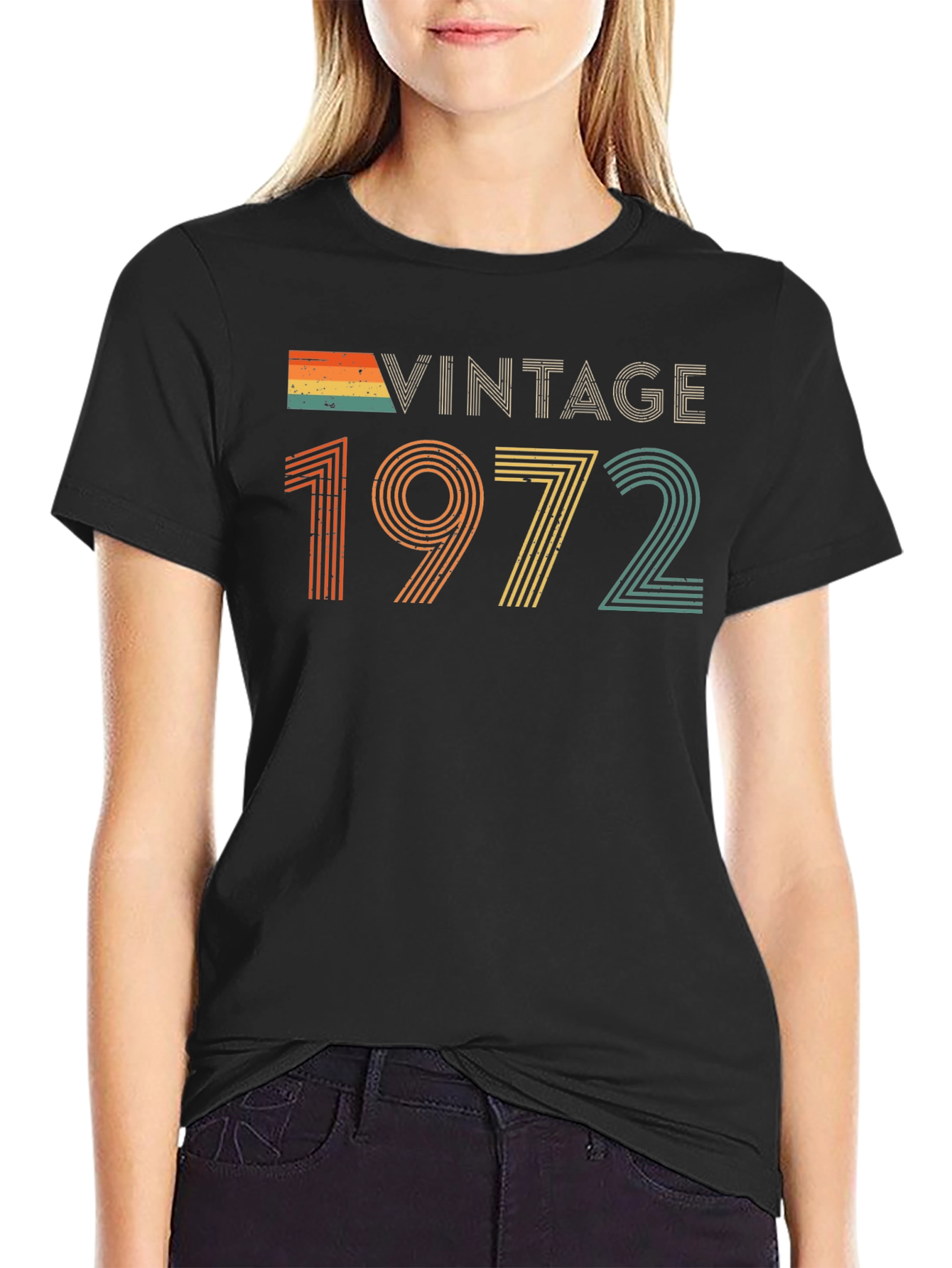 Black Vintage 1972 Retro T-Shirt view 2