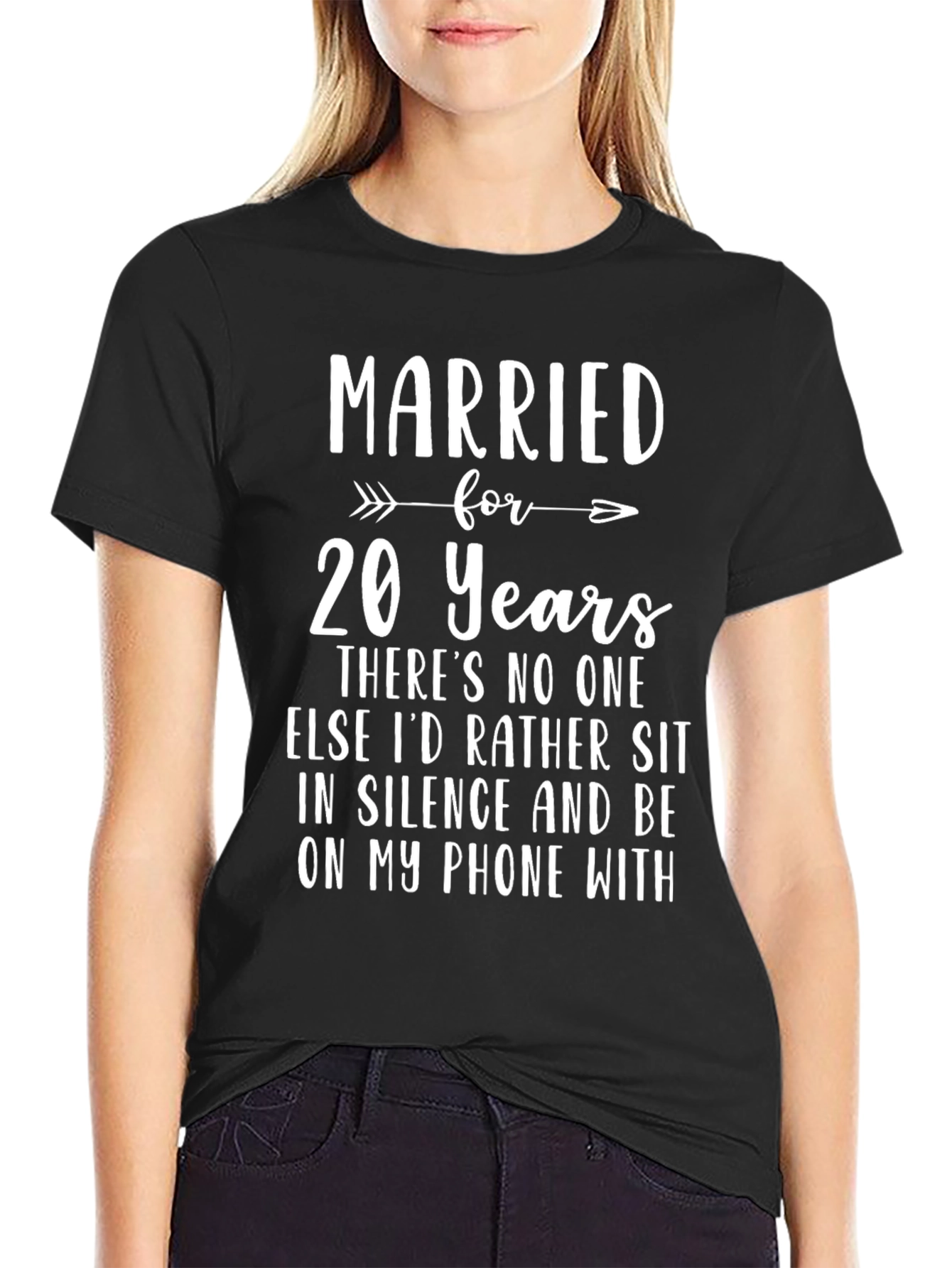 Black Married for 20 Years Graphic T-Shirt view 2