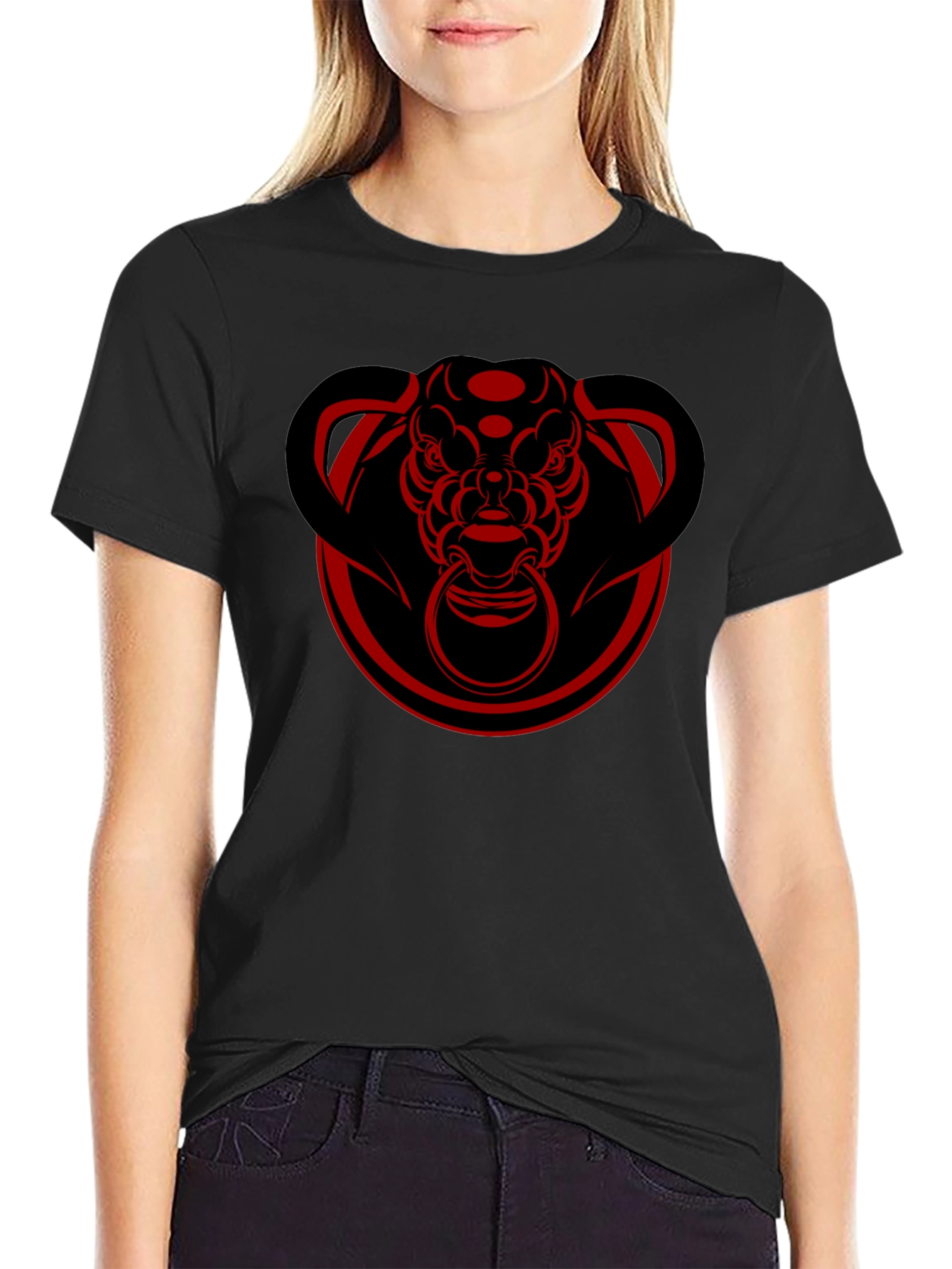 Black Bold Bull Graphic Tee - Black view 2