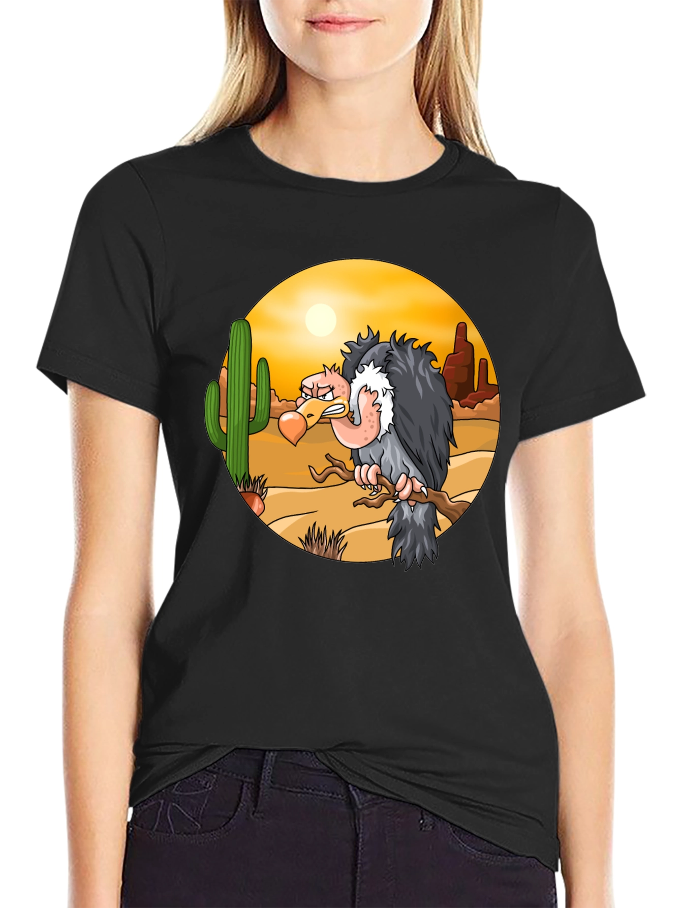Black Desert Vulture Graphic T-Shirt view 2