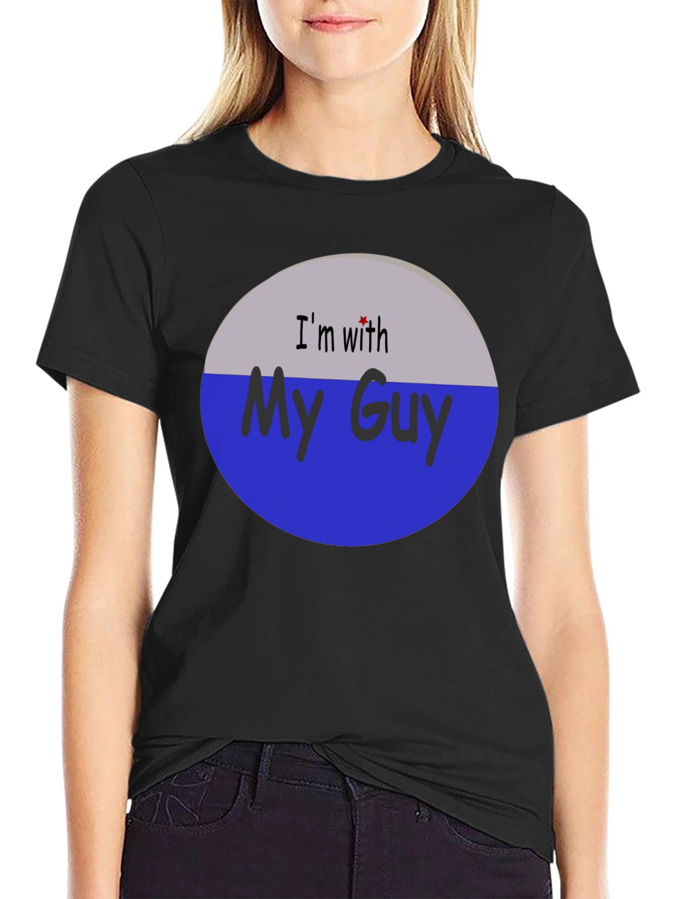 Black I'm With My Guy Graphic T-Shirt view 2