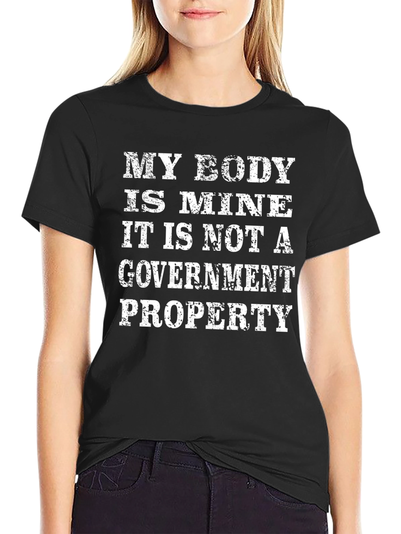 Black My Body Is Mine T-Shirt Political Statement view 2