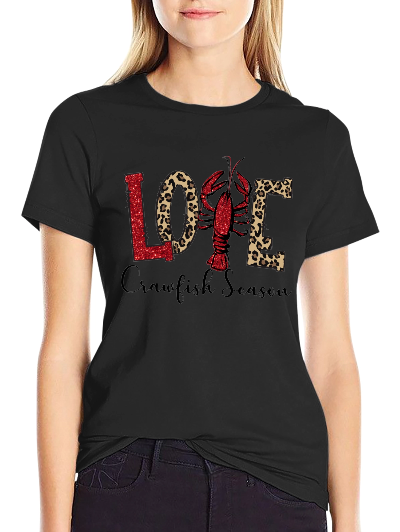 Black Crawfish Season Love Graphic Tee view 2