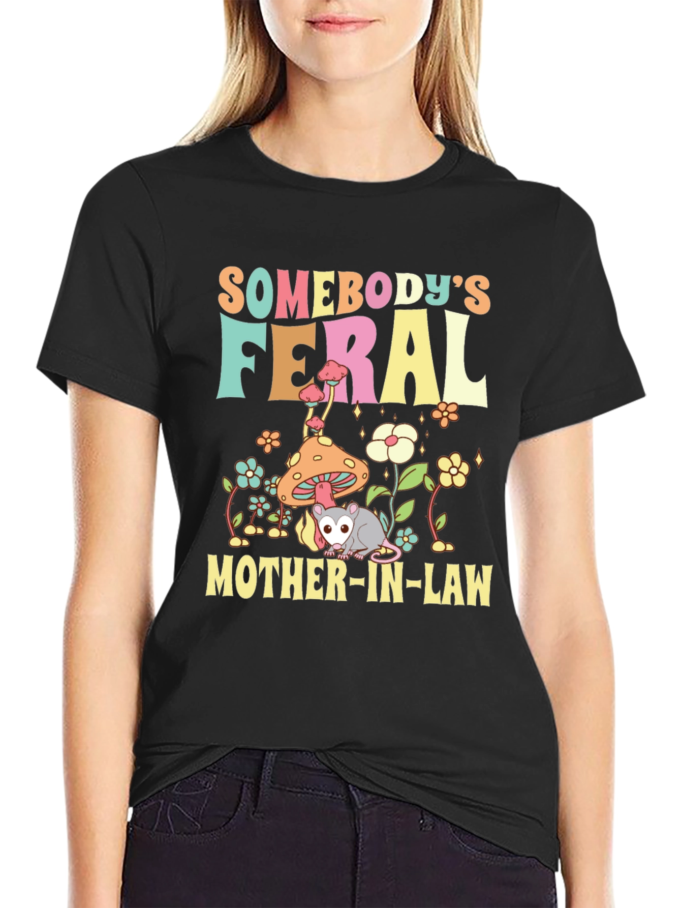 Black Feral Mother-In-Law Graphic Tee view 2