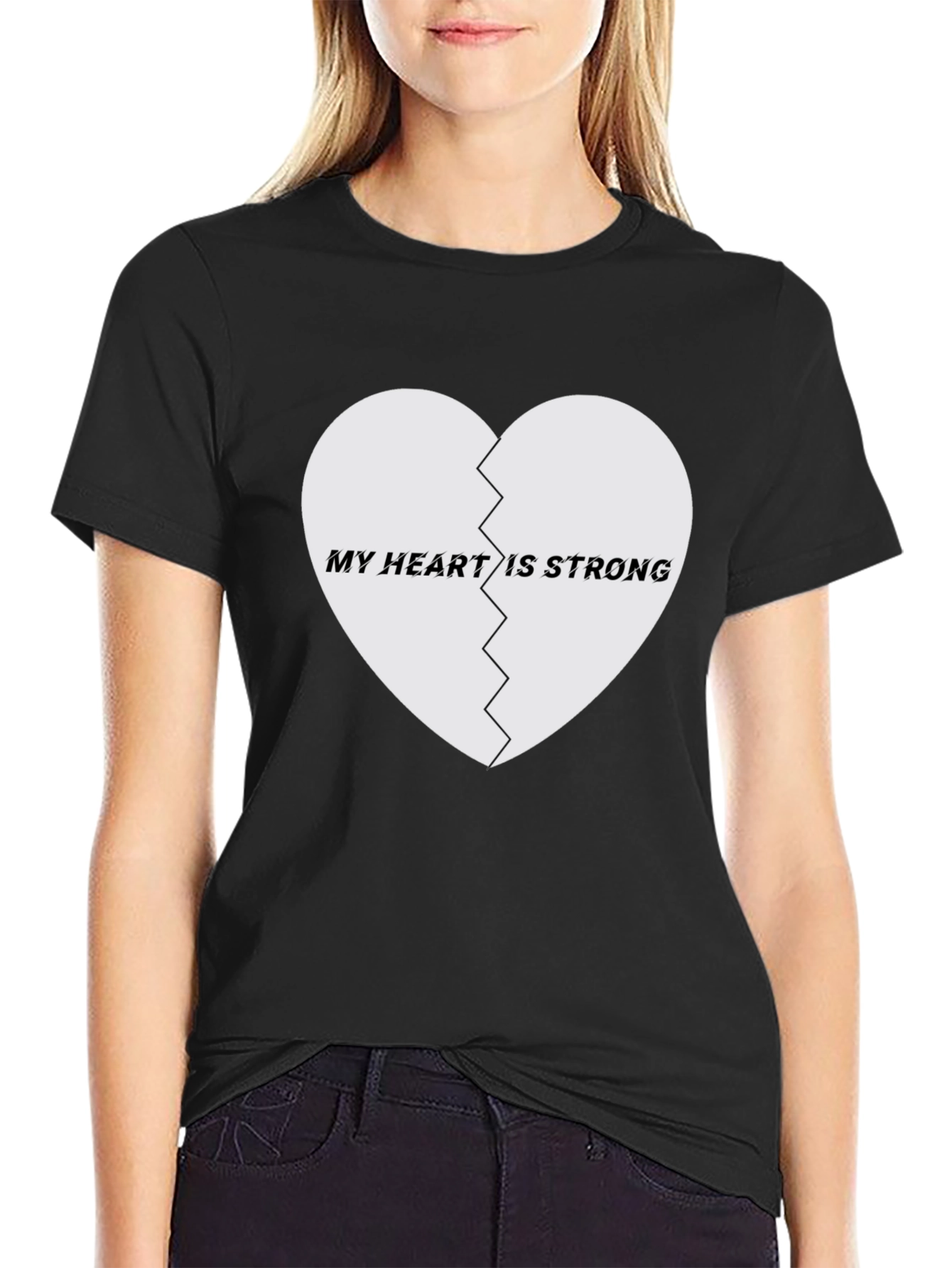 Black My Heart Is Strong Graphic Tee - Black view 2