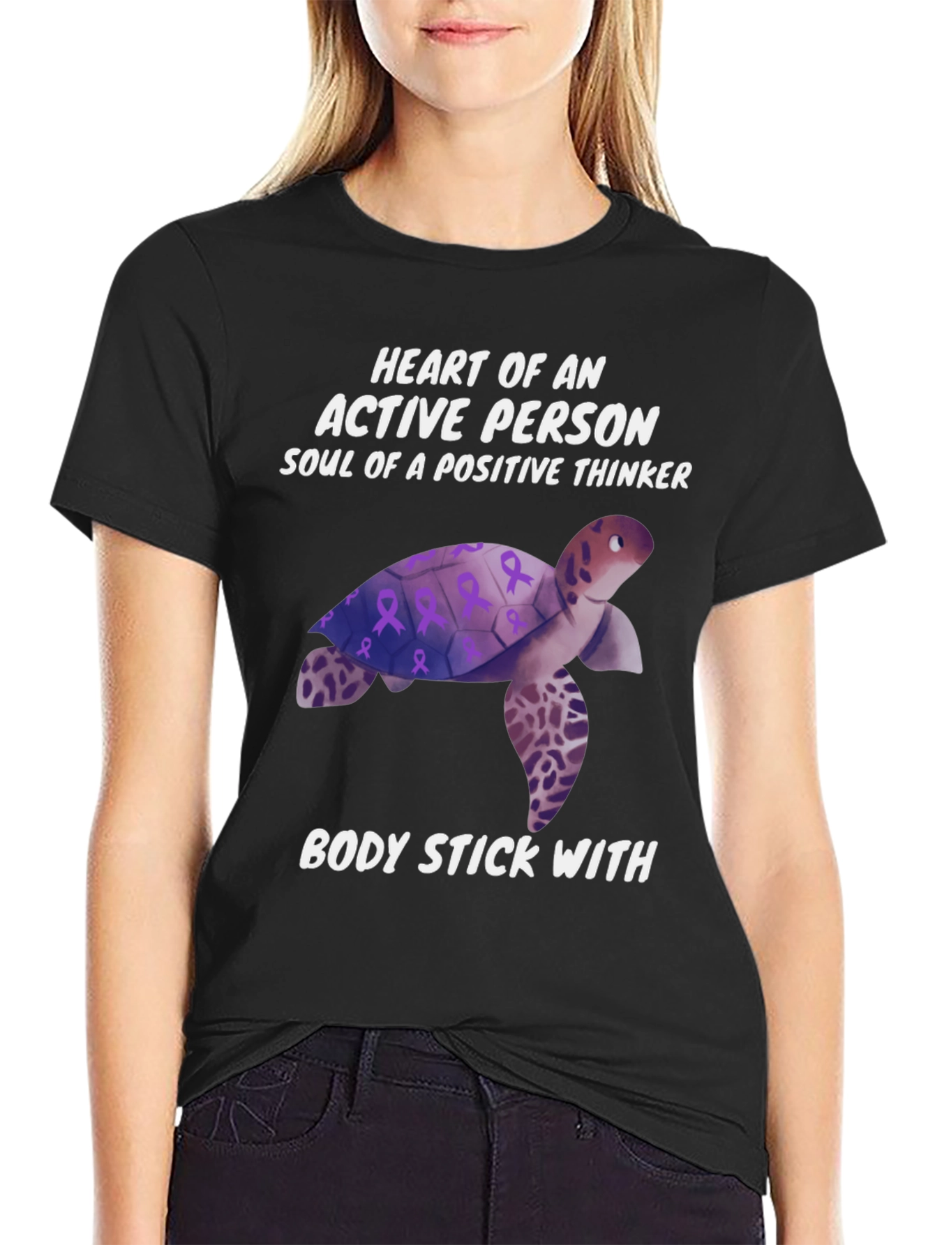 Black Turtle Positive Thinker T-Shirt view 2