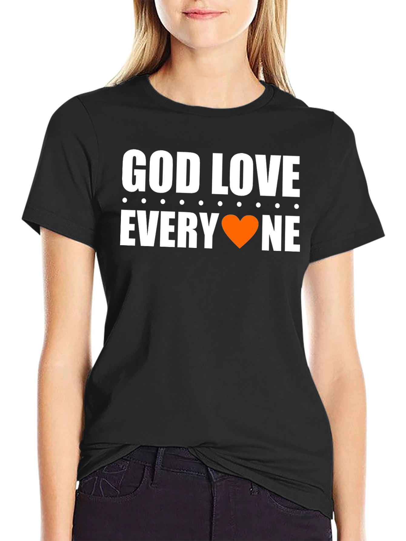 Black God Love Everyone T-Shirt - Graphic Tee view 2