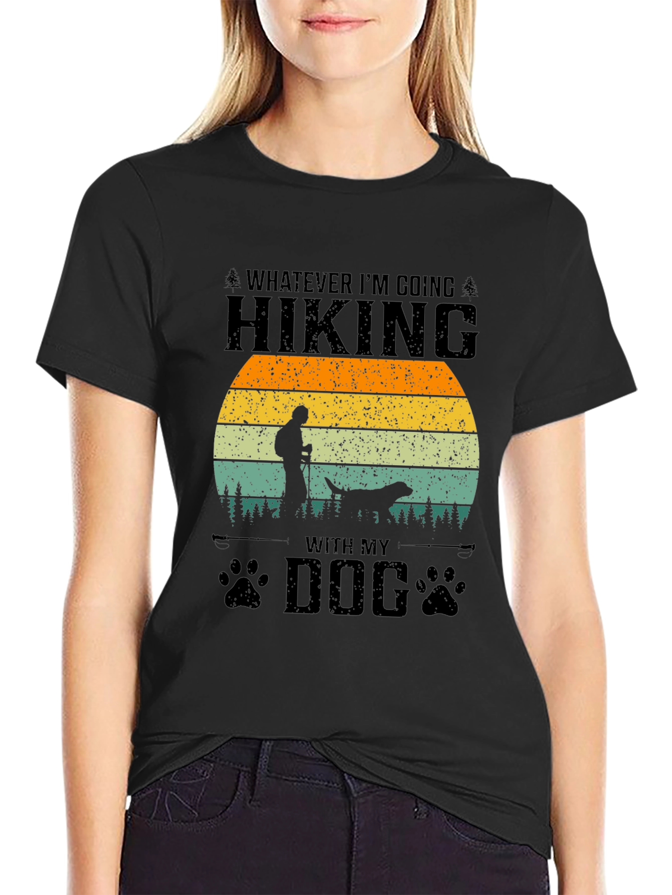 Black Hiking With My Dog Graphic Tee view 2