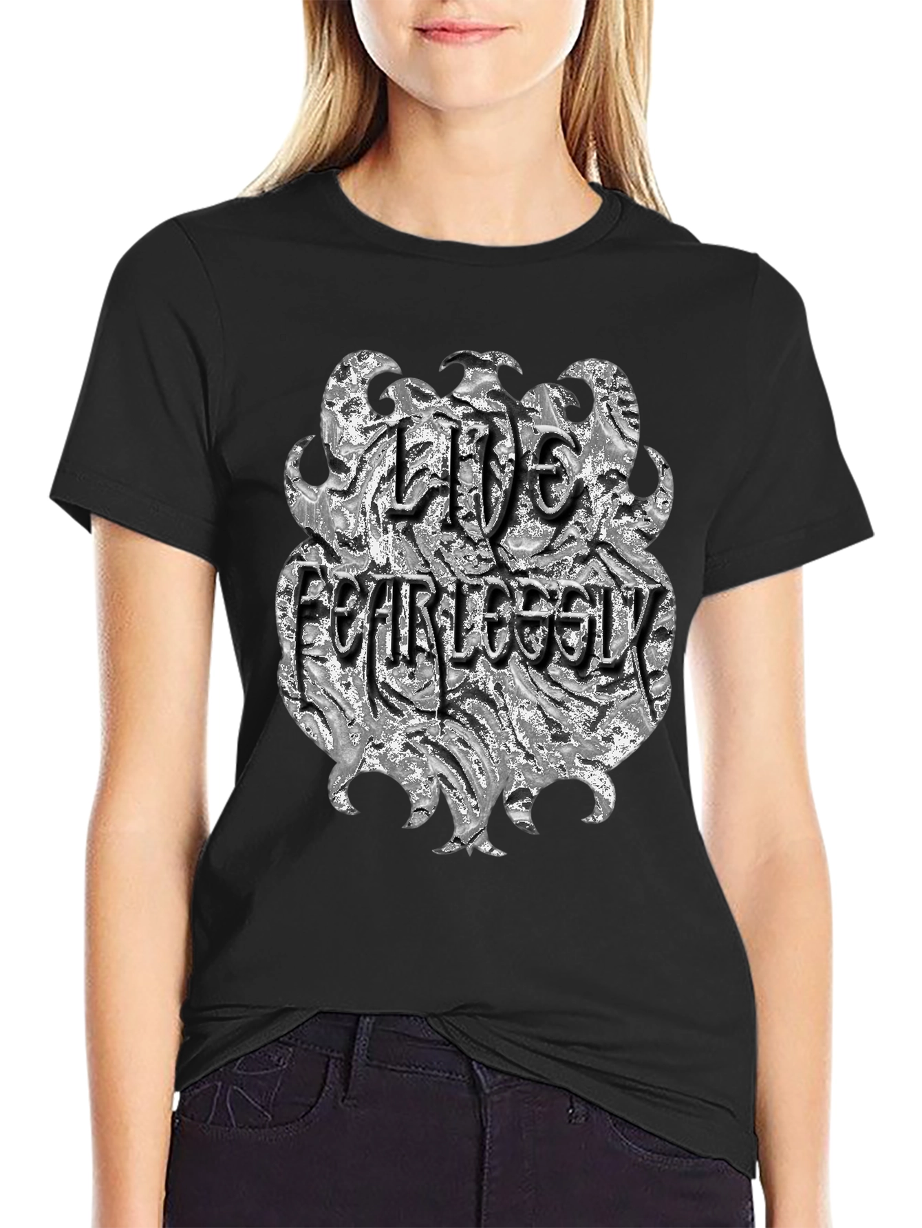 Black Live Fearlessly Graphic T-Shirt view 2