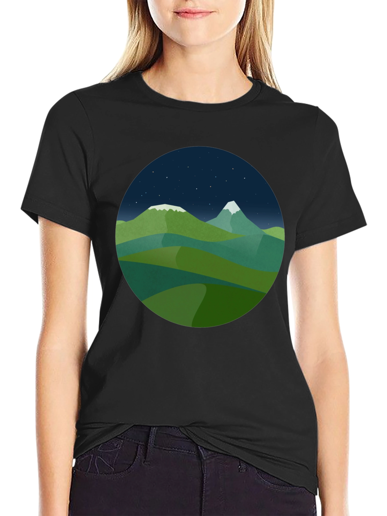 Black Mountain Vista Graphic Tee - Black Cotton Blend view 2