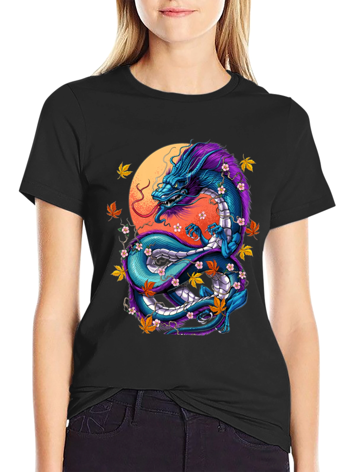 Black Dragon Graphic Tee - Mystical Design view 2