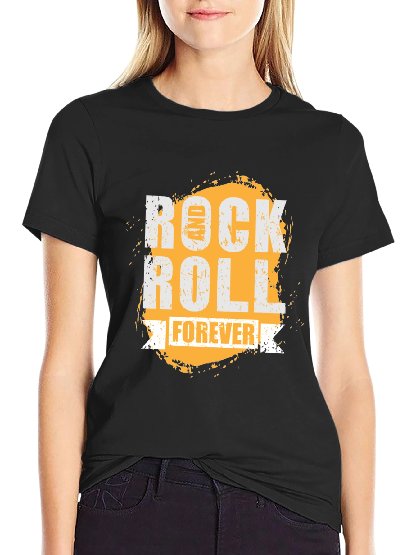 Black Rock and Roll Forever Graphic T-Shirt view 2