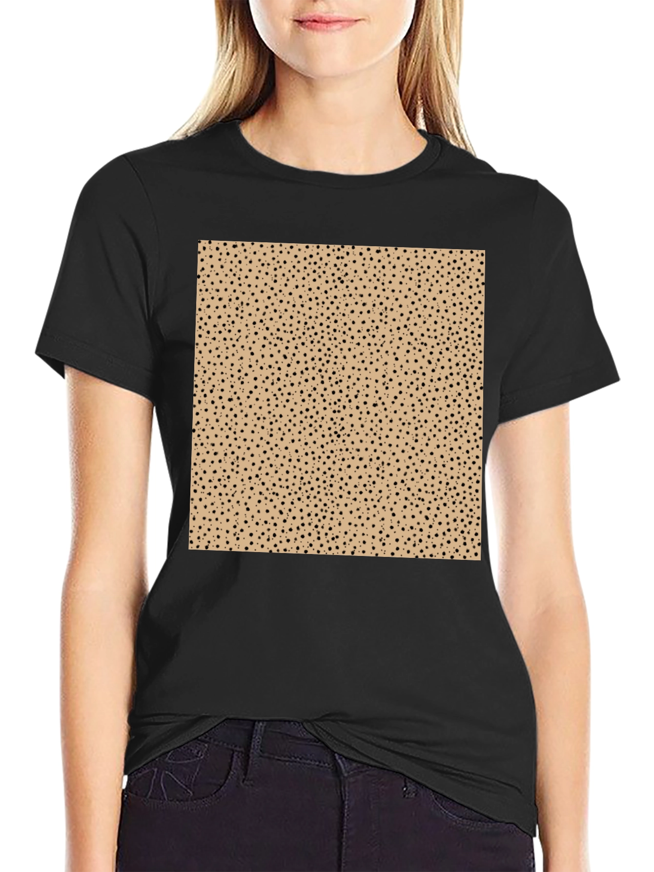 Black Unique Pattern Tee - Stylish & Comfortable Black T-Shirt view 2