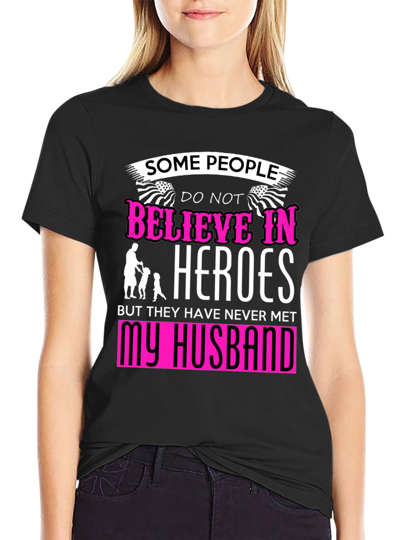 Black My Husband, My Hero T-Shirt view 2