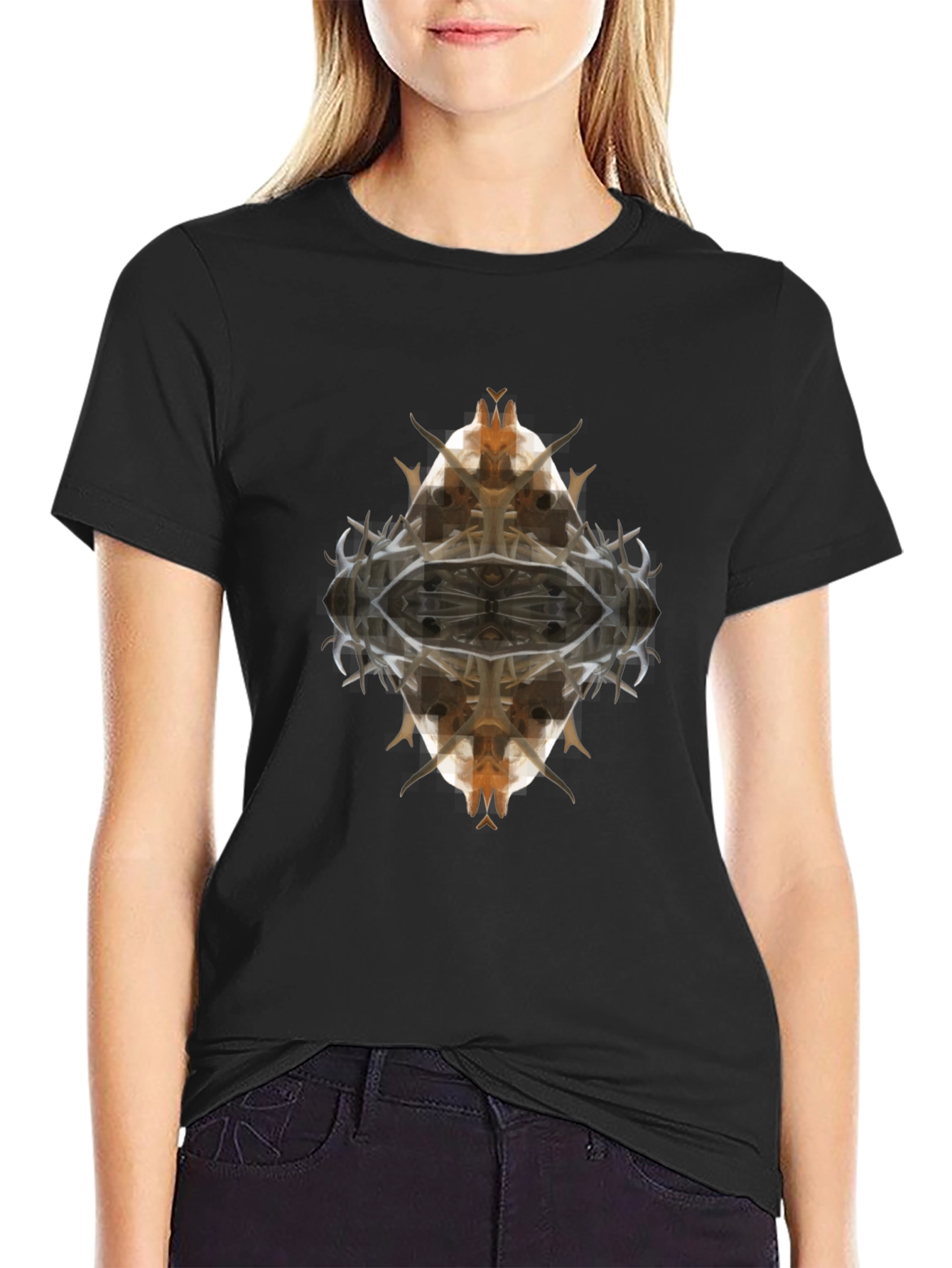 Black Abstract Graphic Tee - Unique Artistic Design view 2