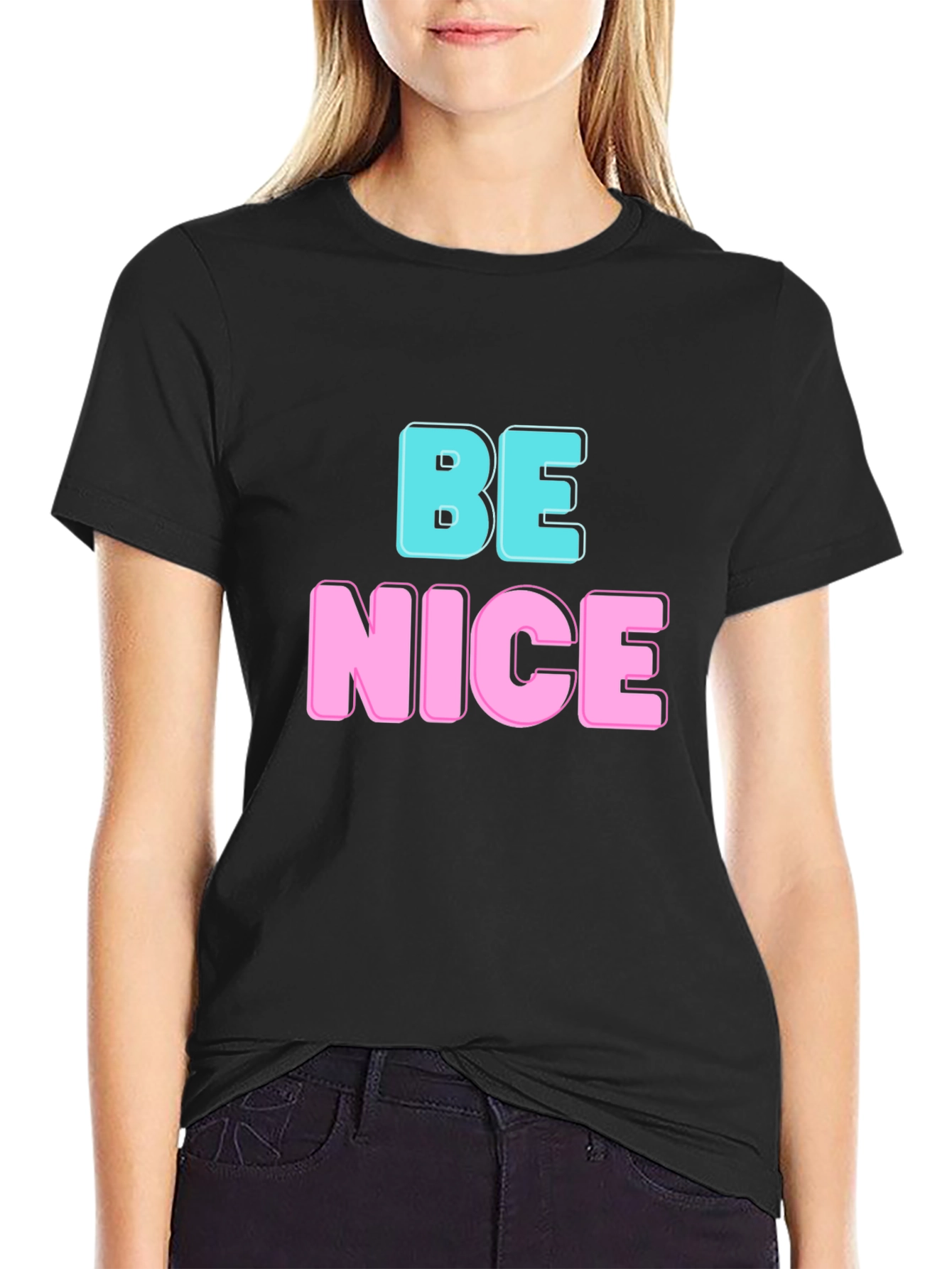 Black Be Nice Graphic T-Shirt - Casual Comfort Fit view 2