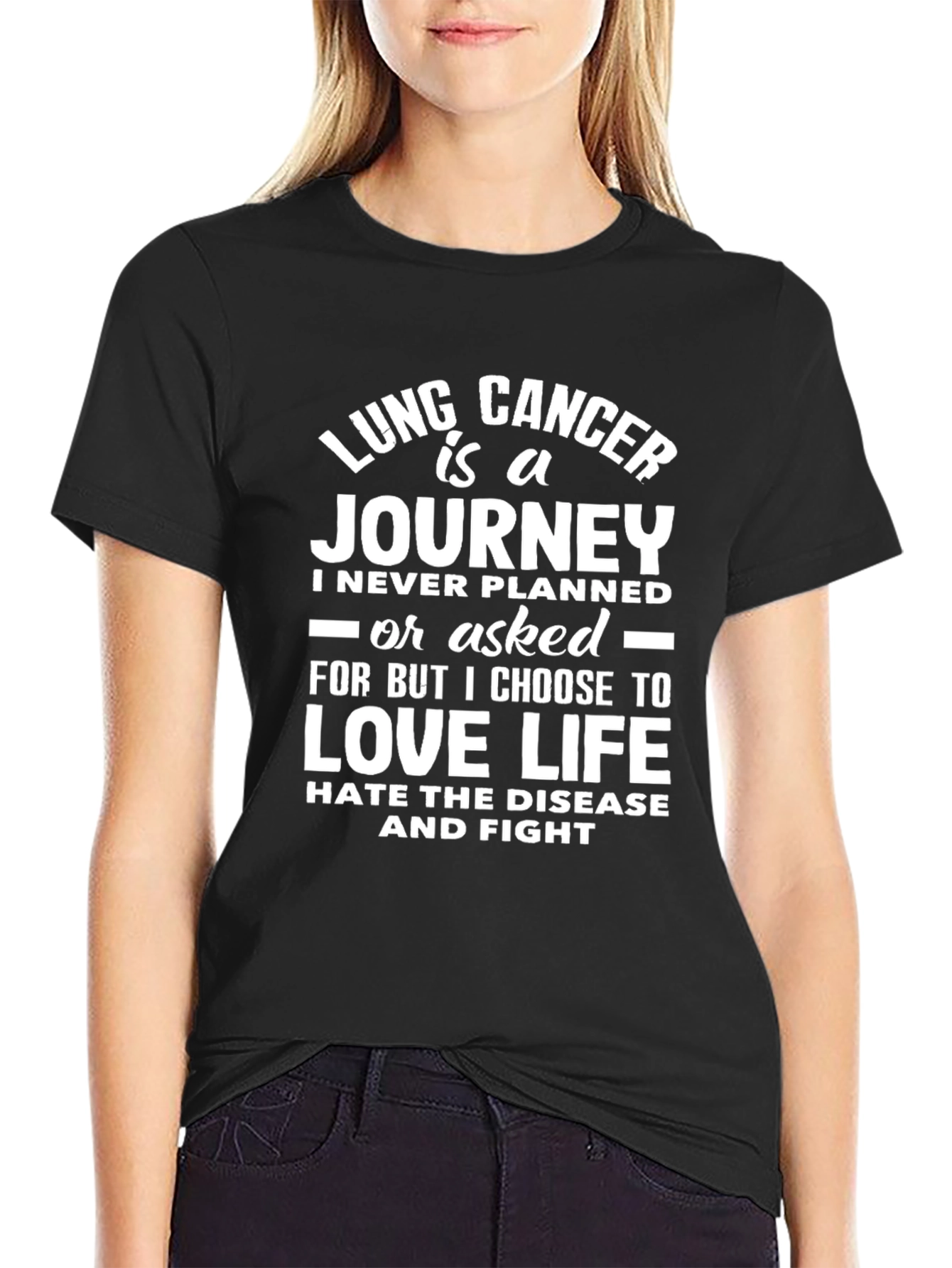 Lung Cancer Awareness Black T-Shirt - 2